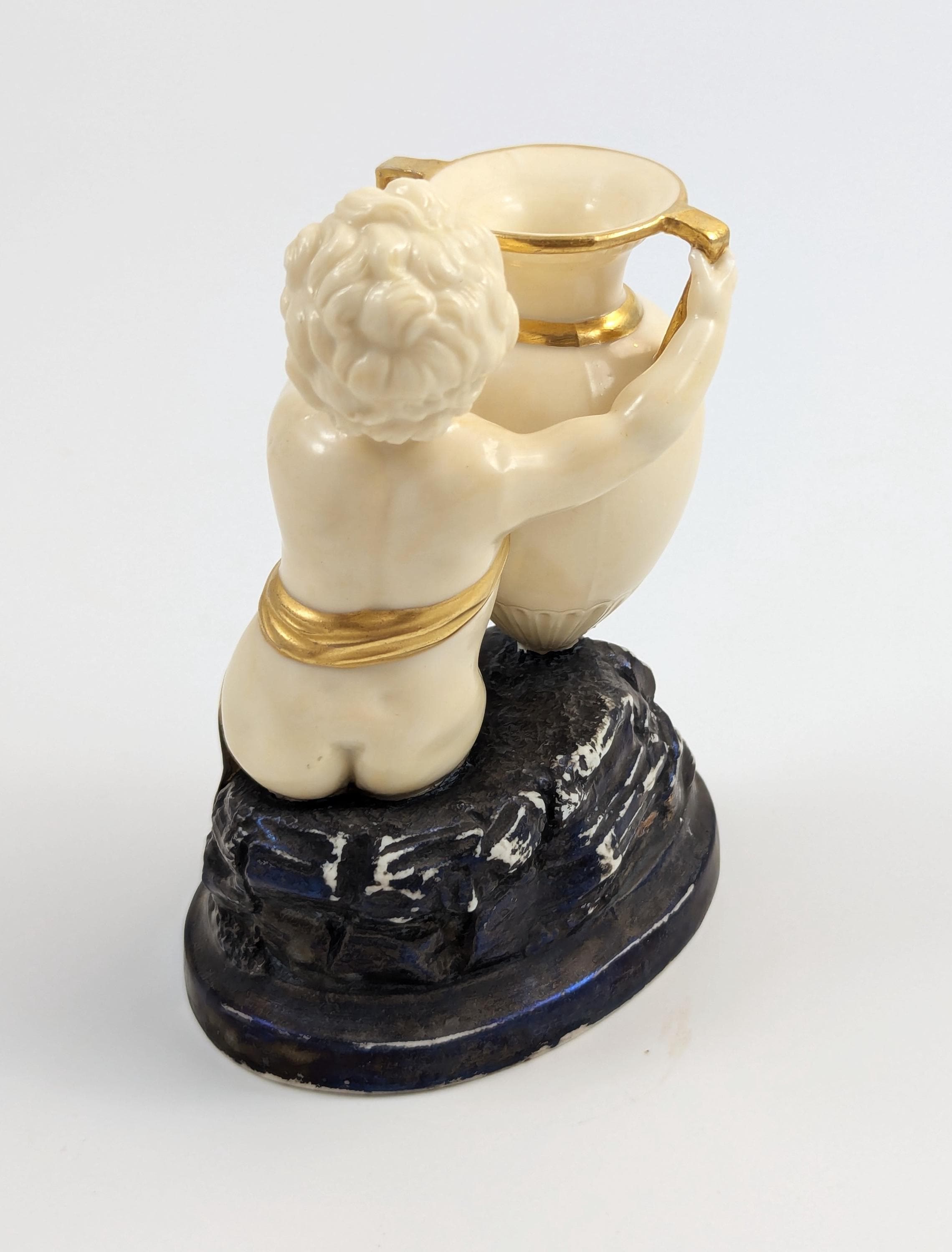 Rare Royal Worcester, Kerr & Binns Period, Figurine: Child with Amphora, 1857