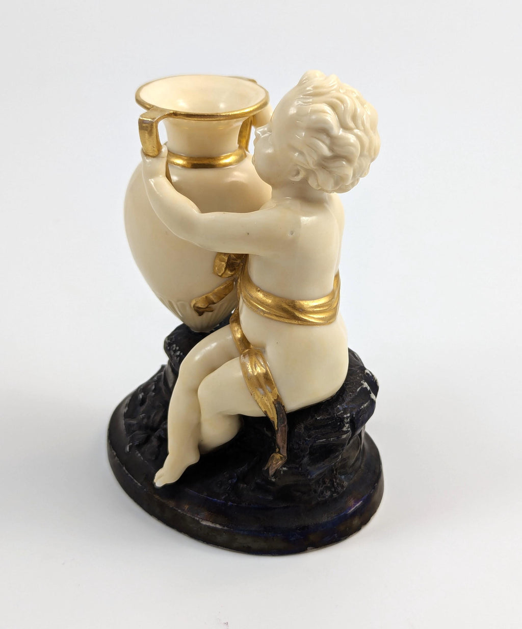 Rare Royal Worcester, Kerr & Binns Period, Figurine: Child with Amphora, 1857