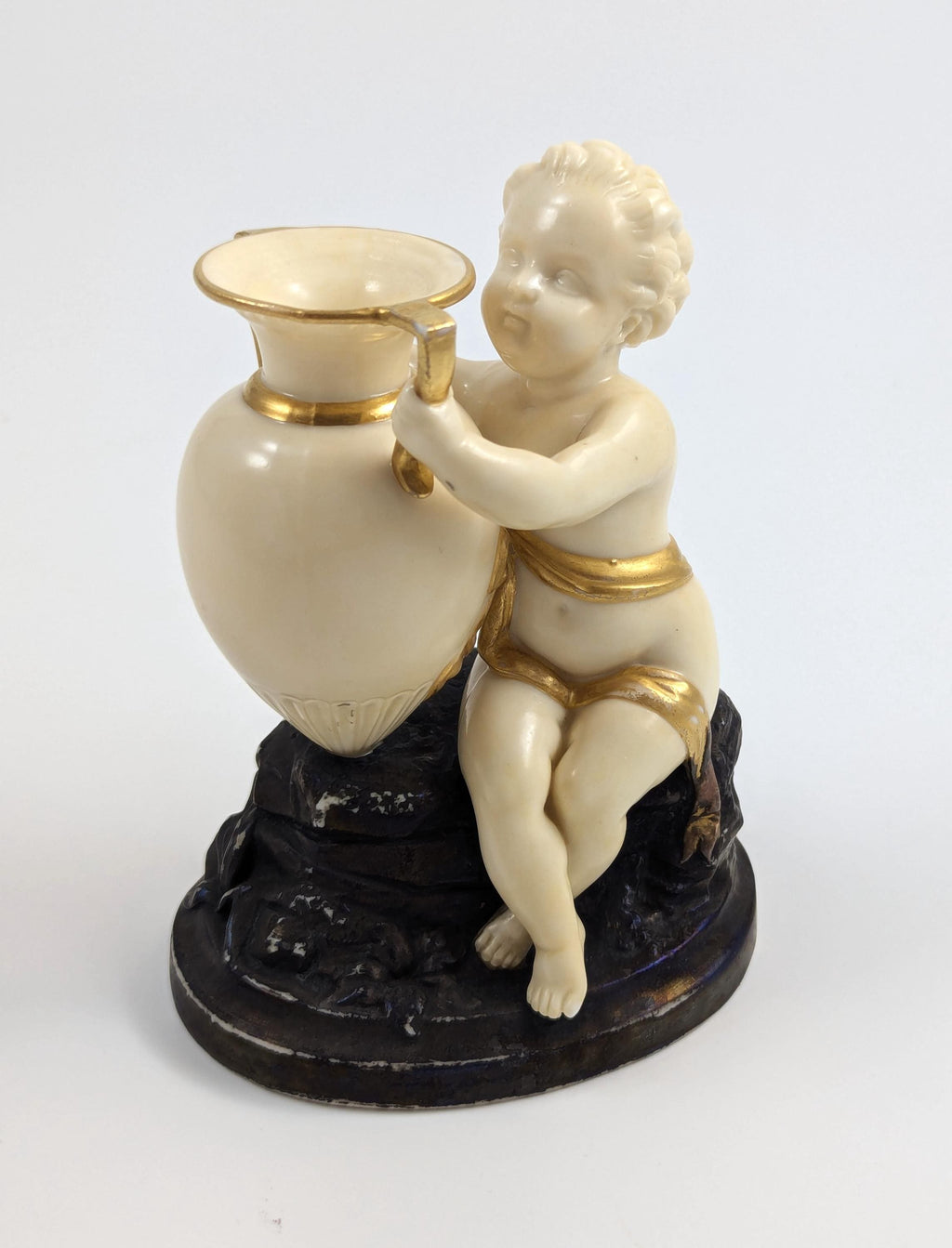 Rare Royal Worcester, Kerr & Binns Period, Figurine: Child with Amphora, 1857