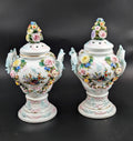 Sitzendorf Porcelain Potpourri Vases, Dresden, c. 1885