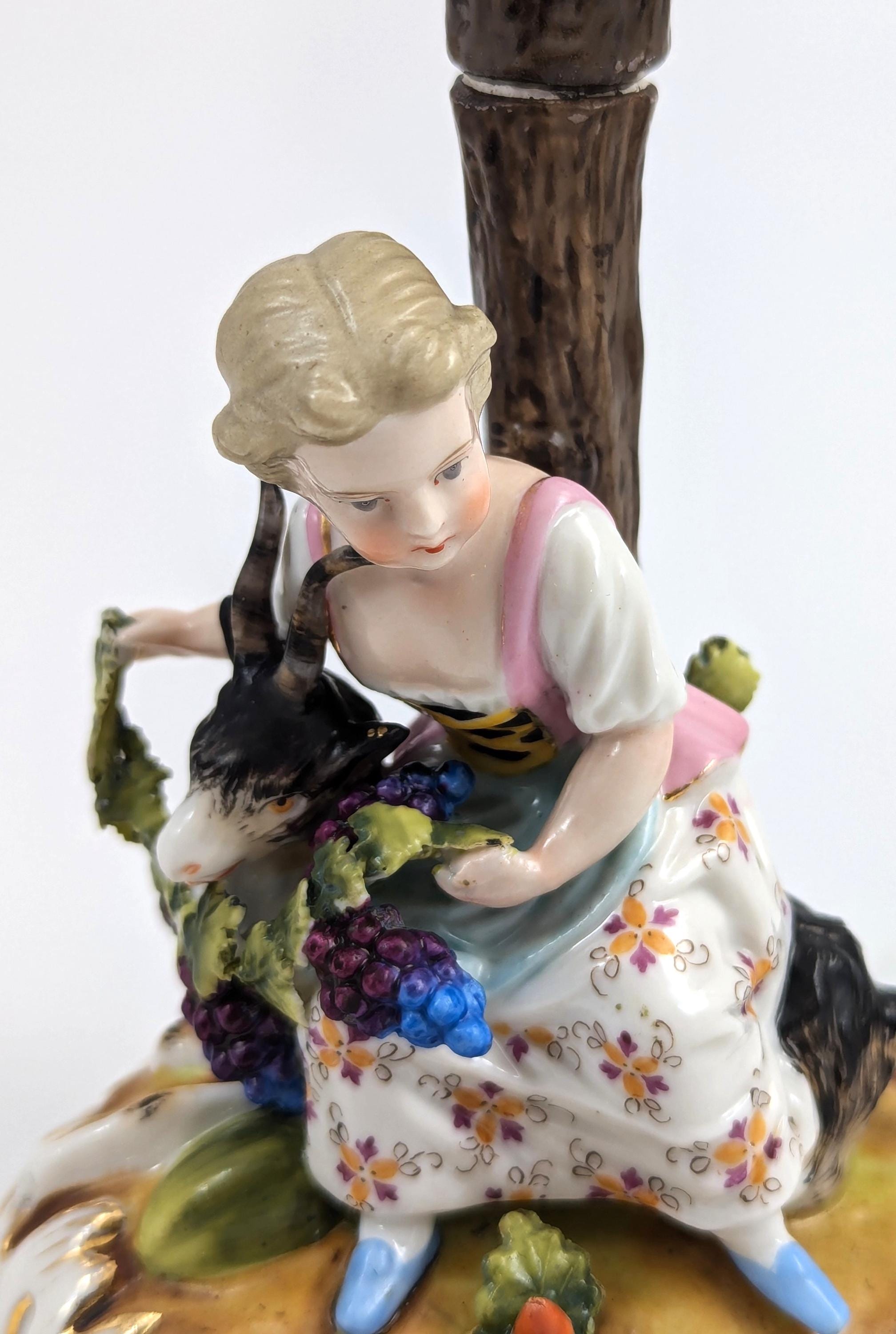 Sitzendorf Porcelain Figural Candlesticks, 1884