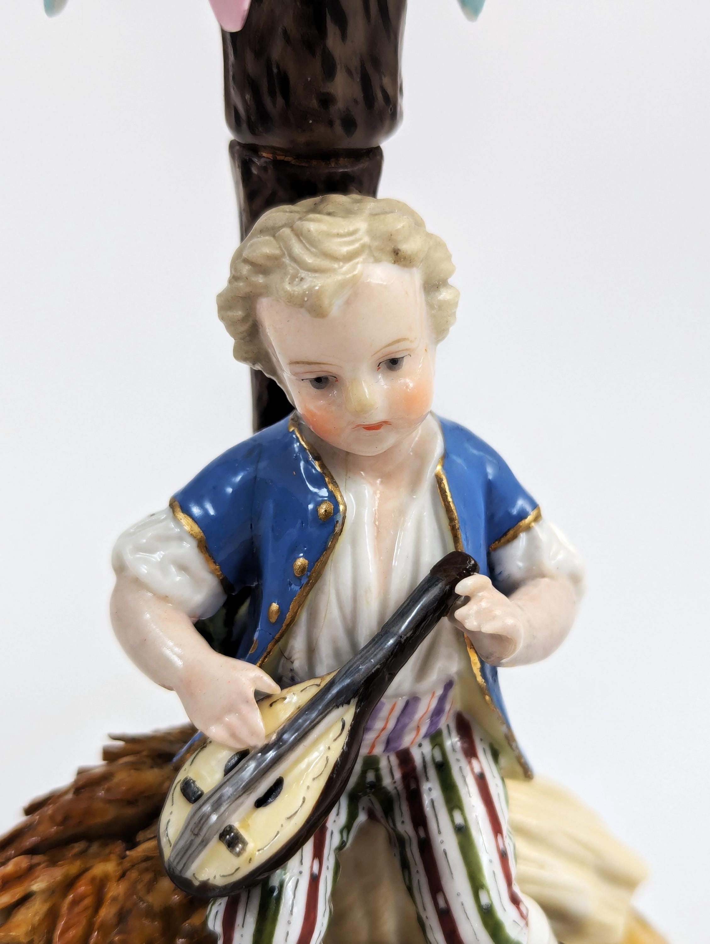 Sitzendorf Porcelain Figural Candlesticks, 1884