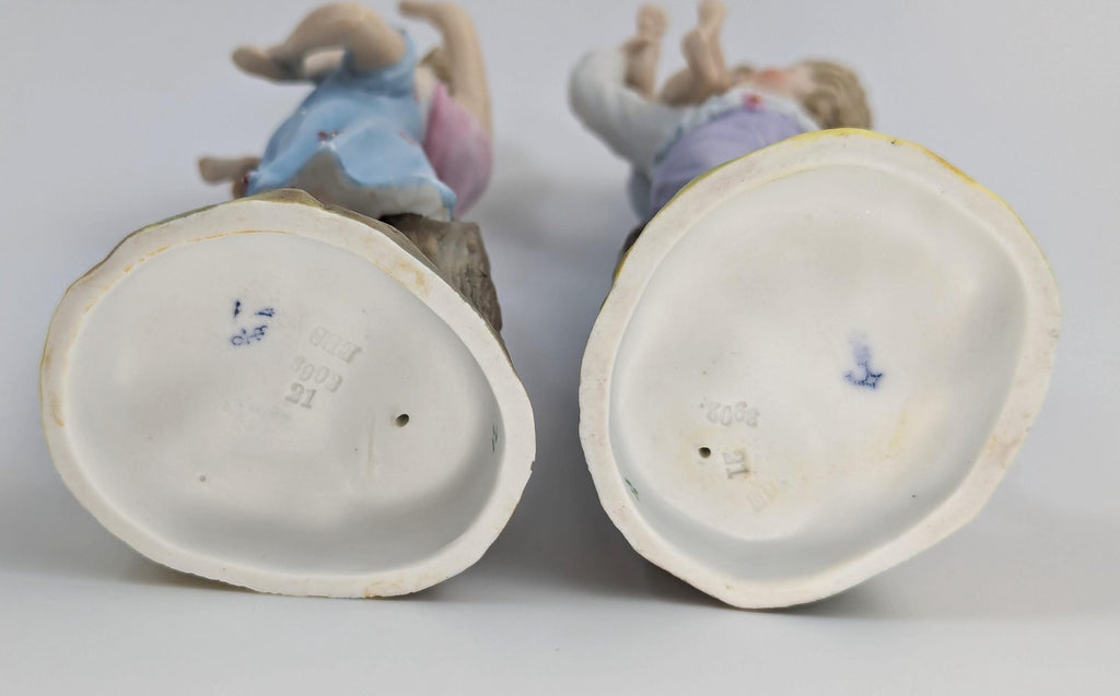 Ernst Bohne and Söhne Figurines: Boy and Girl Holding Children, c. 1887