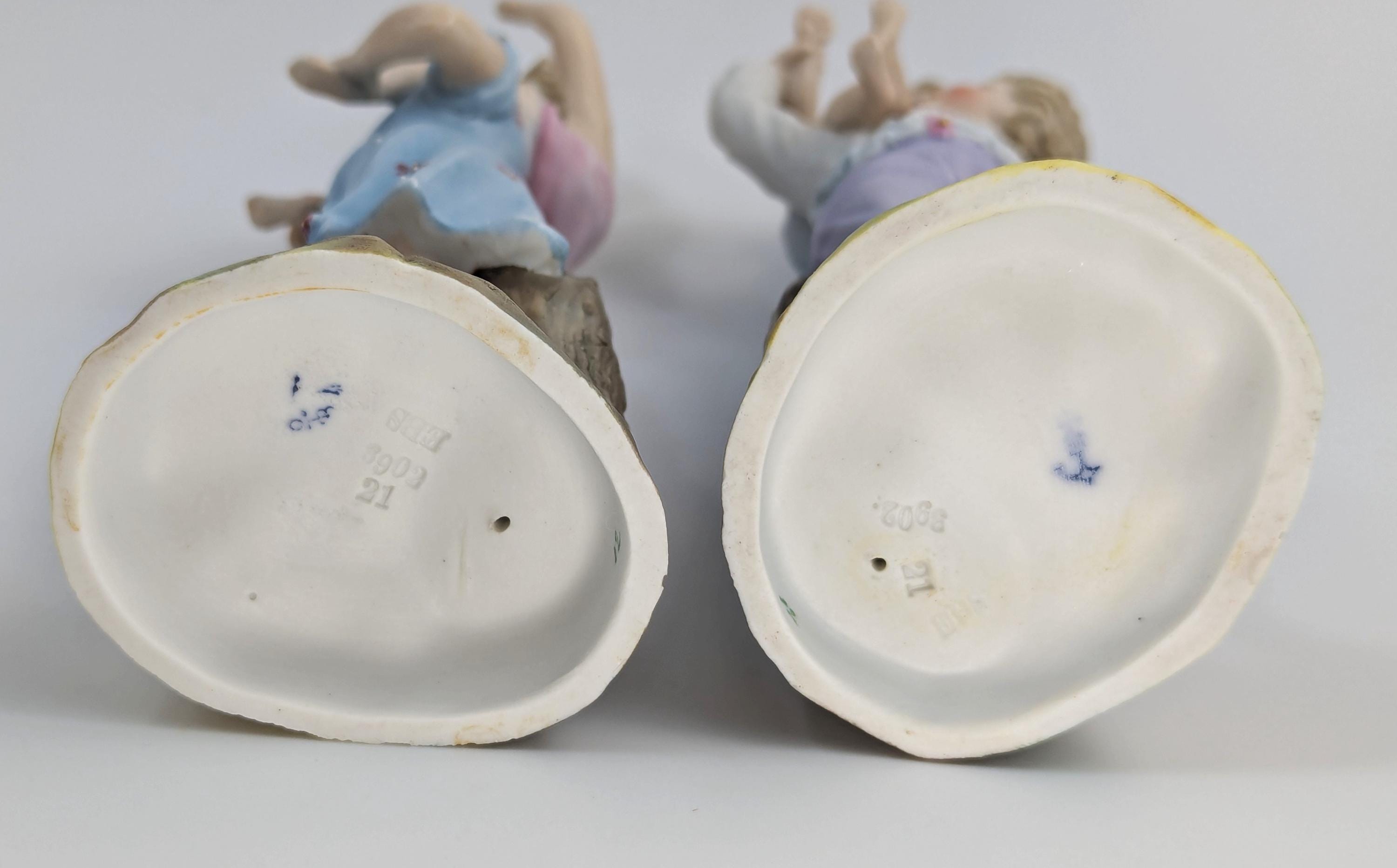 Ernst Bohne and Söhne Figurines: Boy and Girl Holding Children, c. 1887
