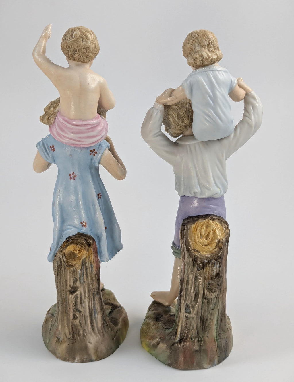 Ernst Bohne and Söhne Figurines: Boy and Girl Holding Children, c. 1887