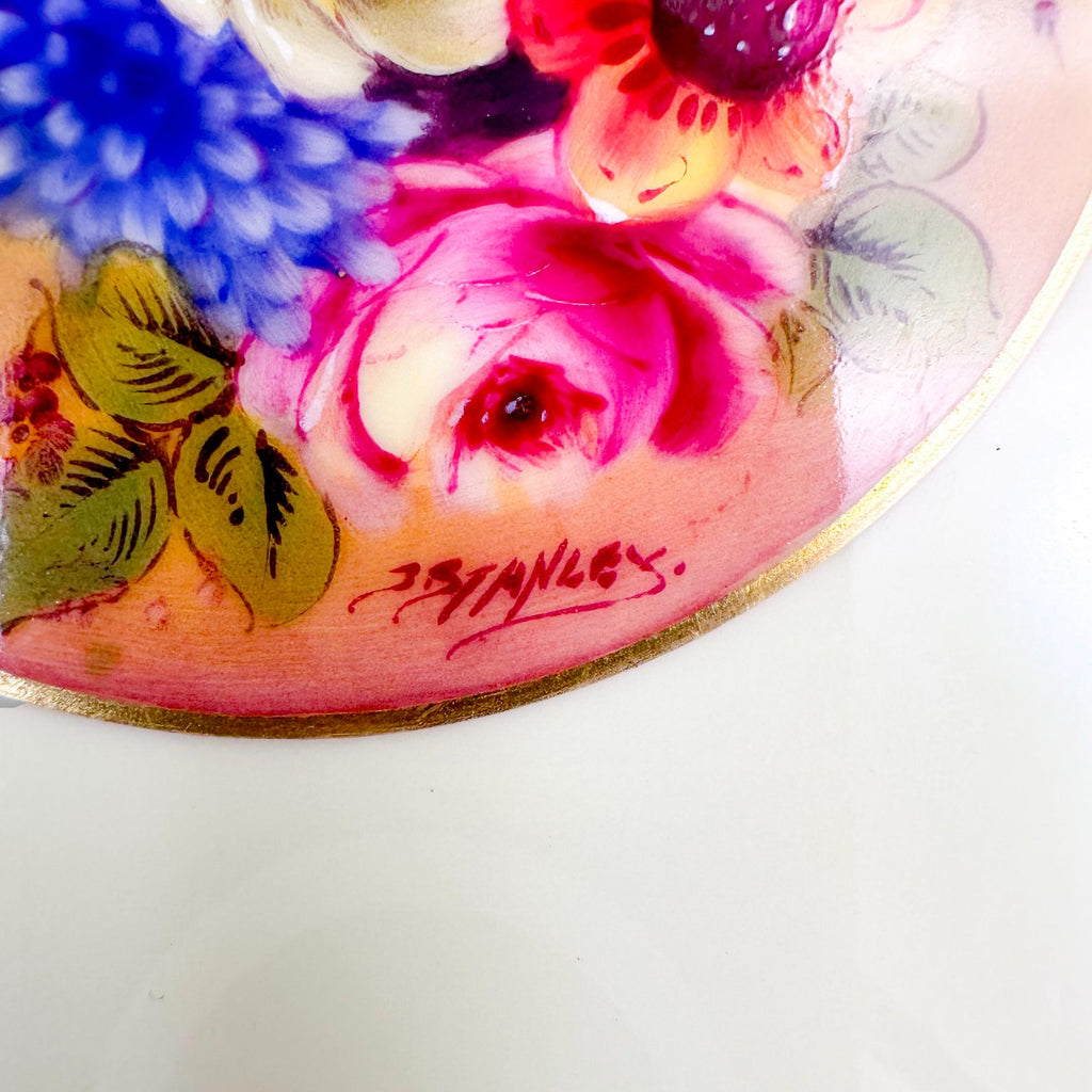 Royal Worcester Cabinet Plate: Hand-Painted Floral Porcelain by Jack Stanley
