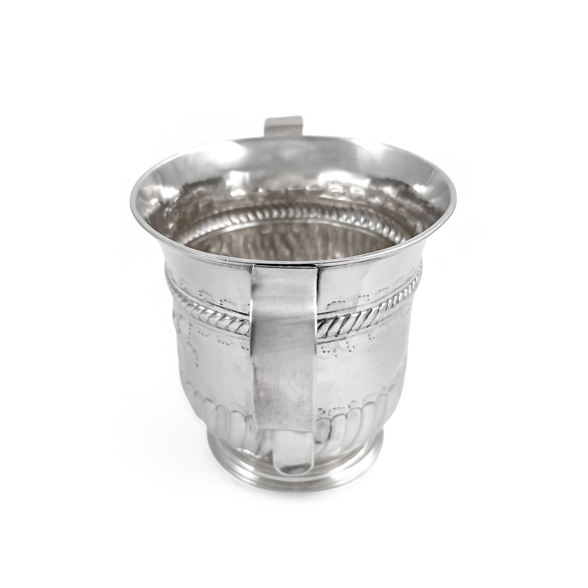 Antique Georgian sterling silver two handled sugar bowl / porringer, William & Robert Peaston, 1761