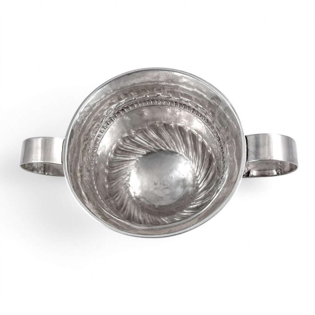 Antique Georgian sterling silver two handled sugar bowl / porringer, William & Robert Peaston, 1761