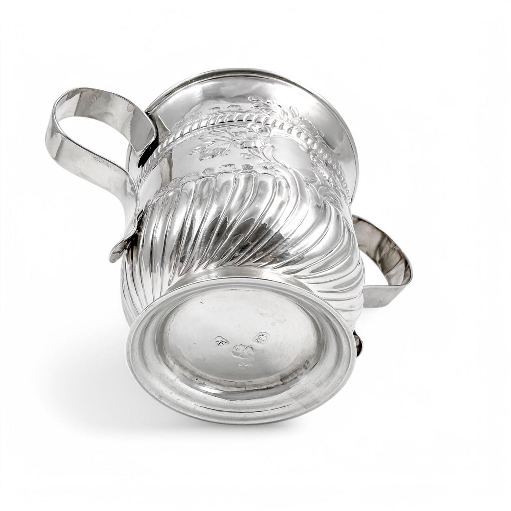 Antique Georgian sterling silver two handled sugar bowl / porringer, William & Robert Peaston, 1761
