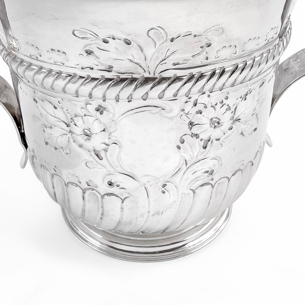 Antique Georgian sterling silver two handled sugar bowl / porringer, William & Robert Peaston, 1761