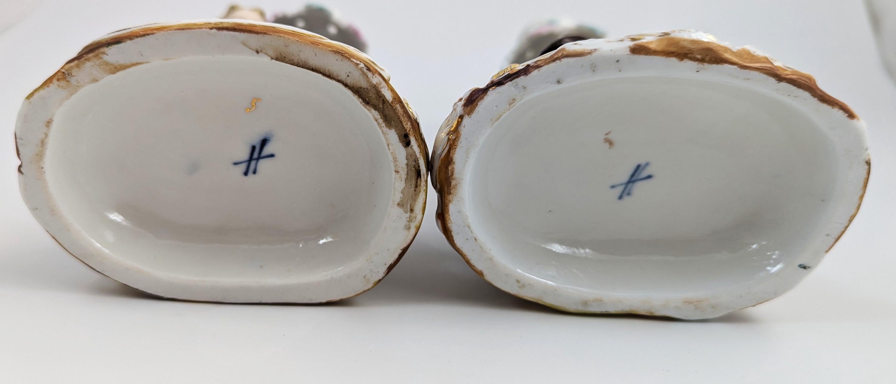 Sitzendorf Porcelain Figural Candlesticks, 1884
