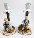 Sitzendorf Porcelain Figural Candlesticks, 1884