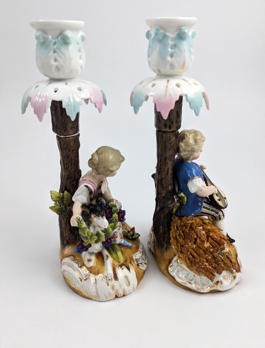 Sitzendorf Porcelain Figural Candlesticks, 1884