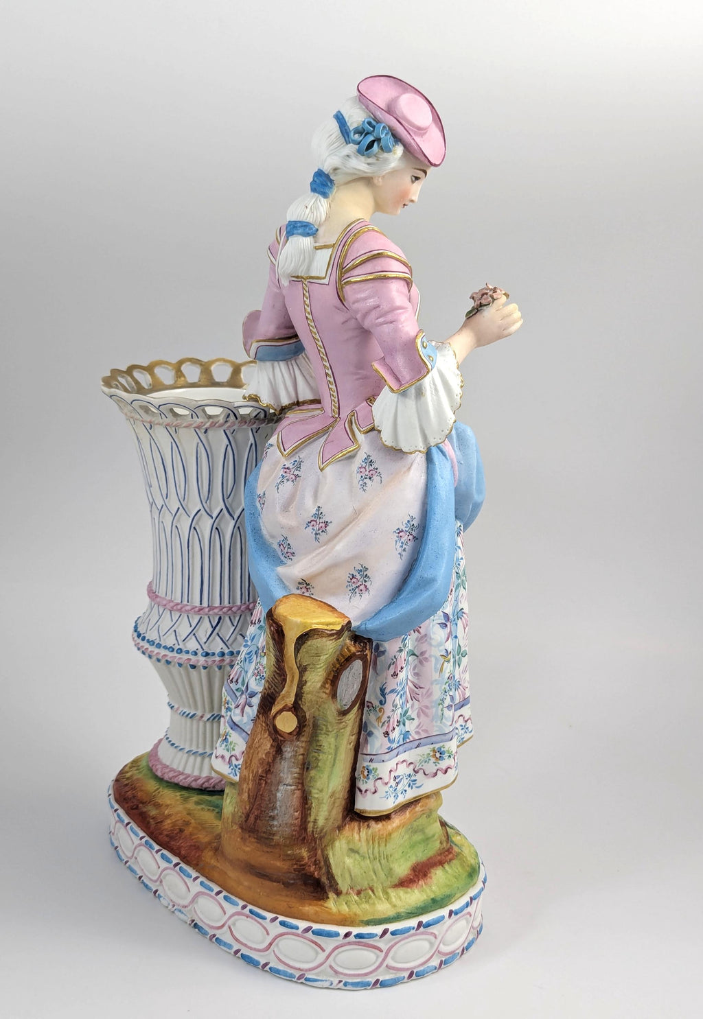 Antique Vion et Baury Style Bisque Porcelain Vase, 19th Century