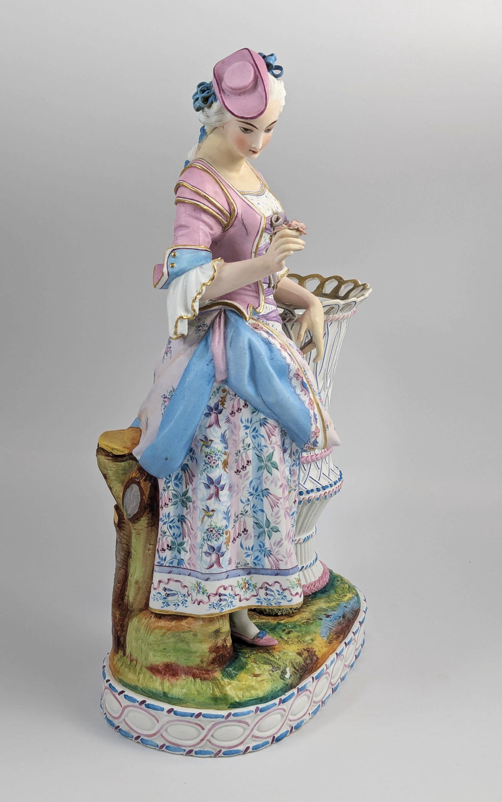 Antique Vion et Baury Style Bisque Porcelain Vase, 19th Century