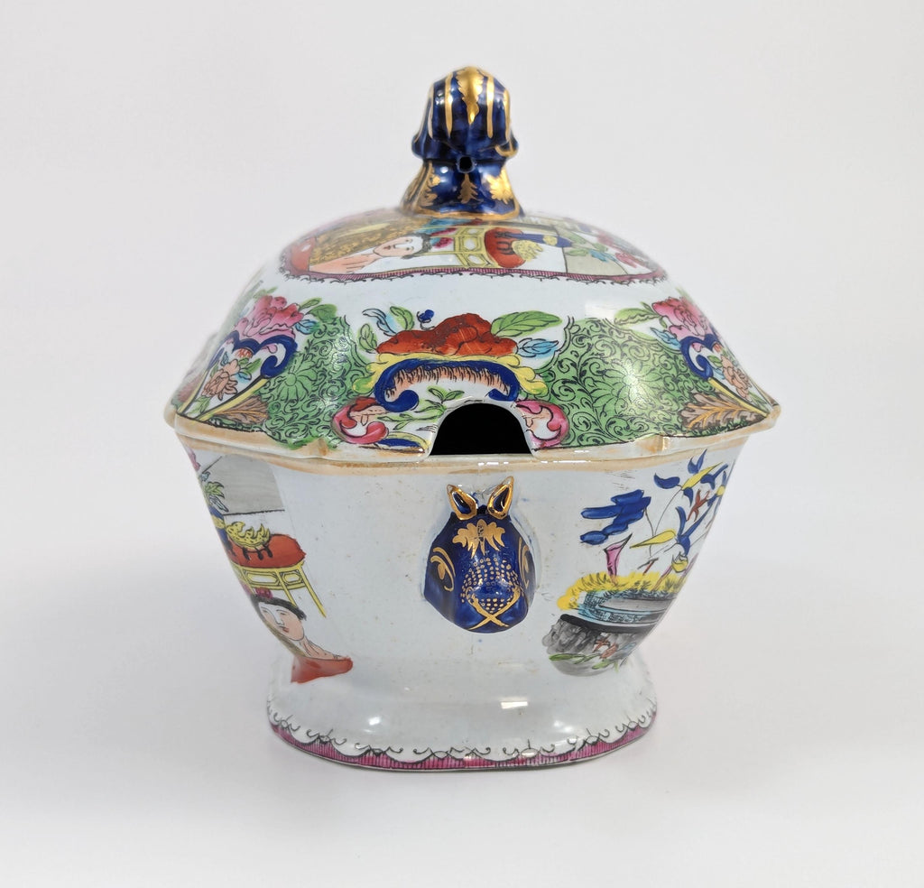 Extremely Rare Mason's Ironstone Tureen in Green Mandarin Pattern, c. 1815