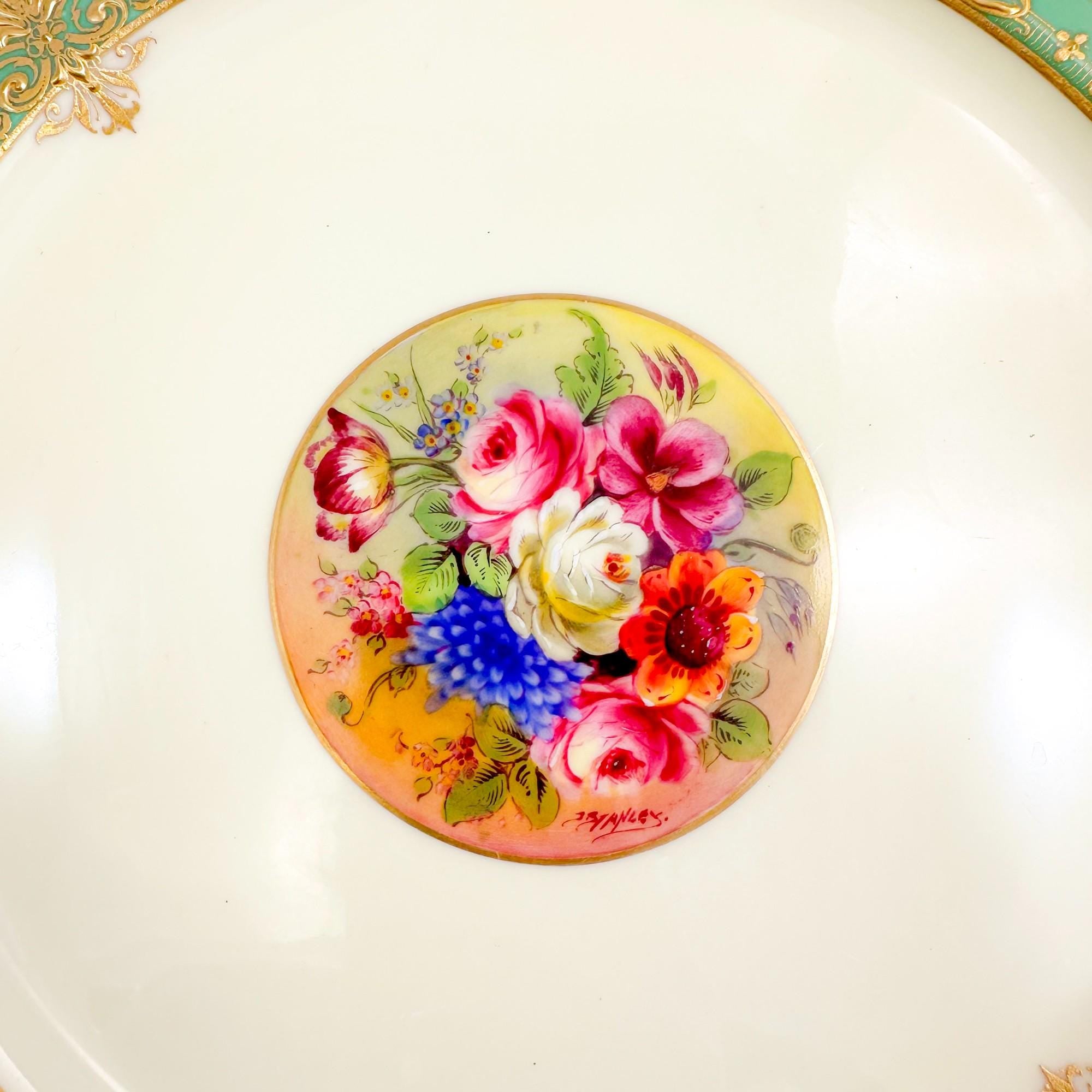 Royal Worcester Cabinet Plate: Hand-Painted Floral Porcelain by Jack Stanley