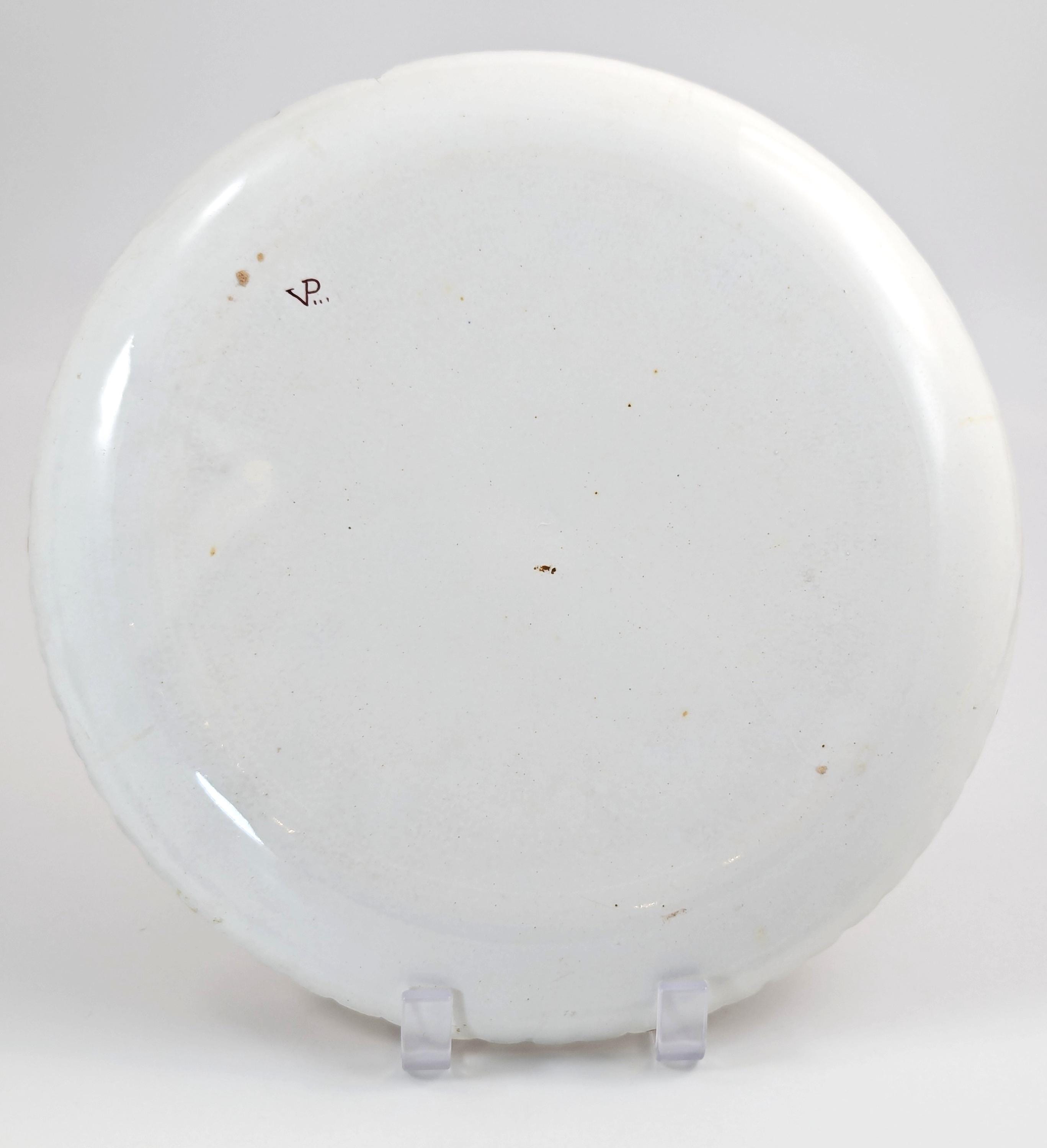 Very Rare Veuve Perrin, Marseille, Faience Hand-Painted Plates, c. 1770