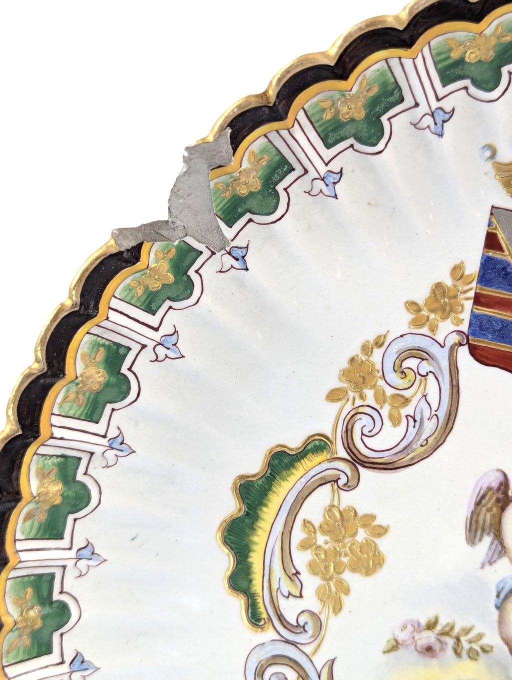 Very Rare Veuve Perrin, Marseille, Faience Hand-Painted Plates, c. 1770