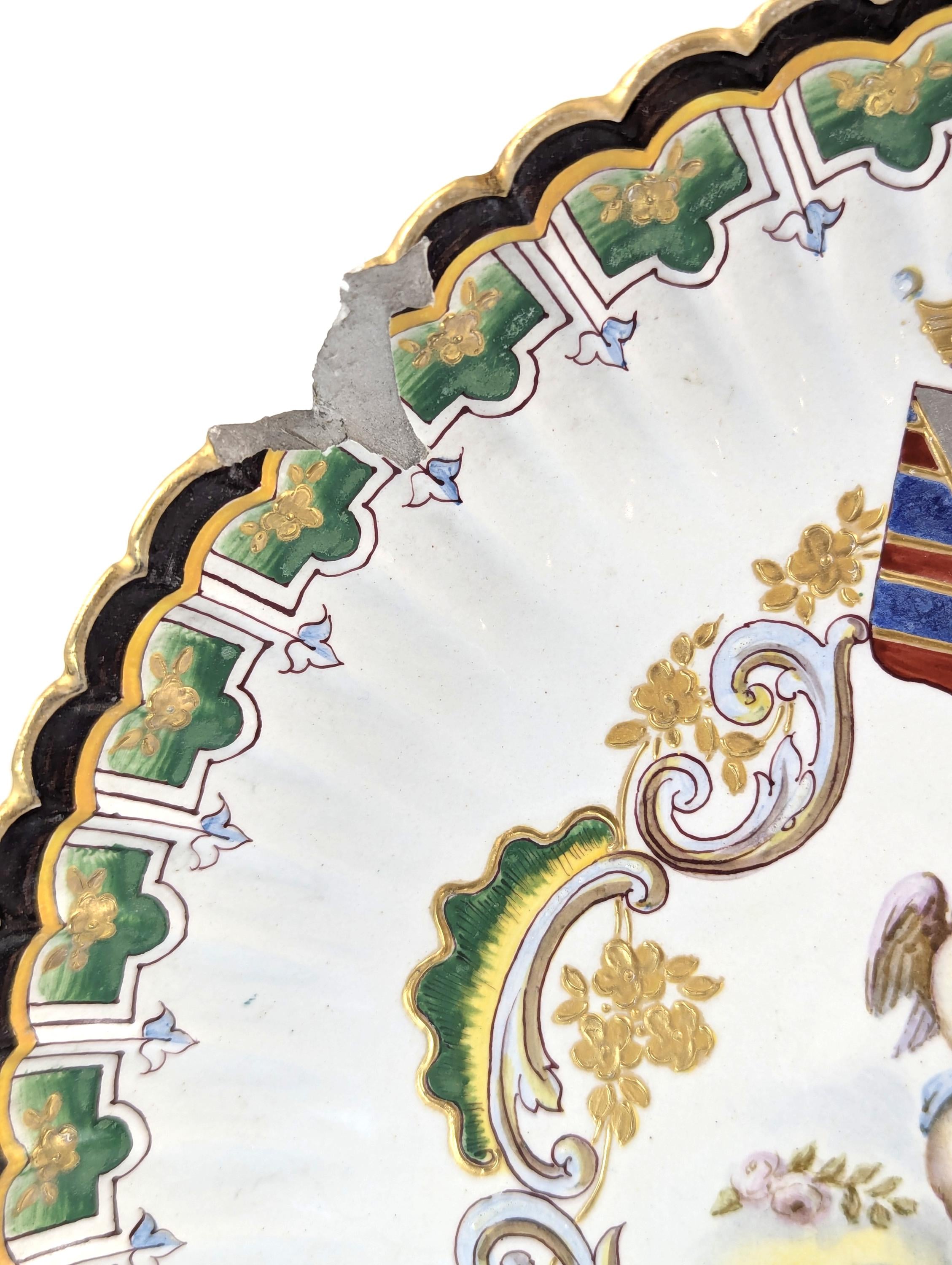Very Rare Veuve Perrin, Marseille, Faience Hand-Painted Plates, c. 1770
