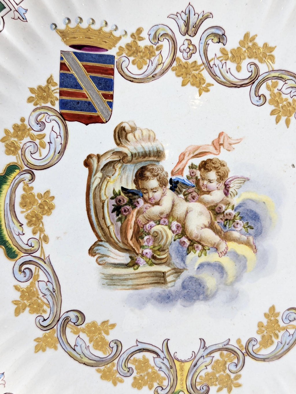 Very Rare Veuve Perrin, Marseille, Faience Hand-Painted Plates, c. 1770