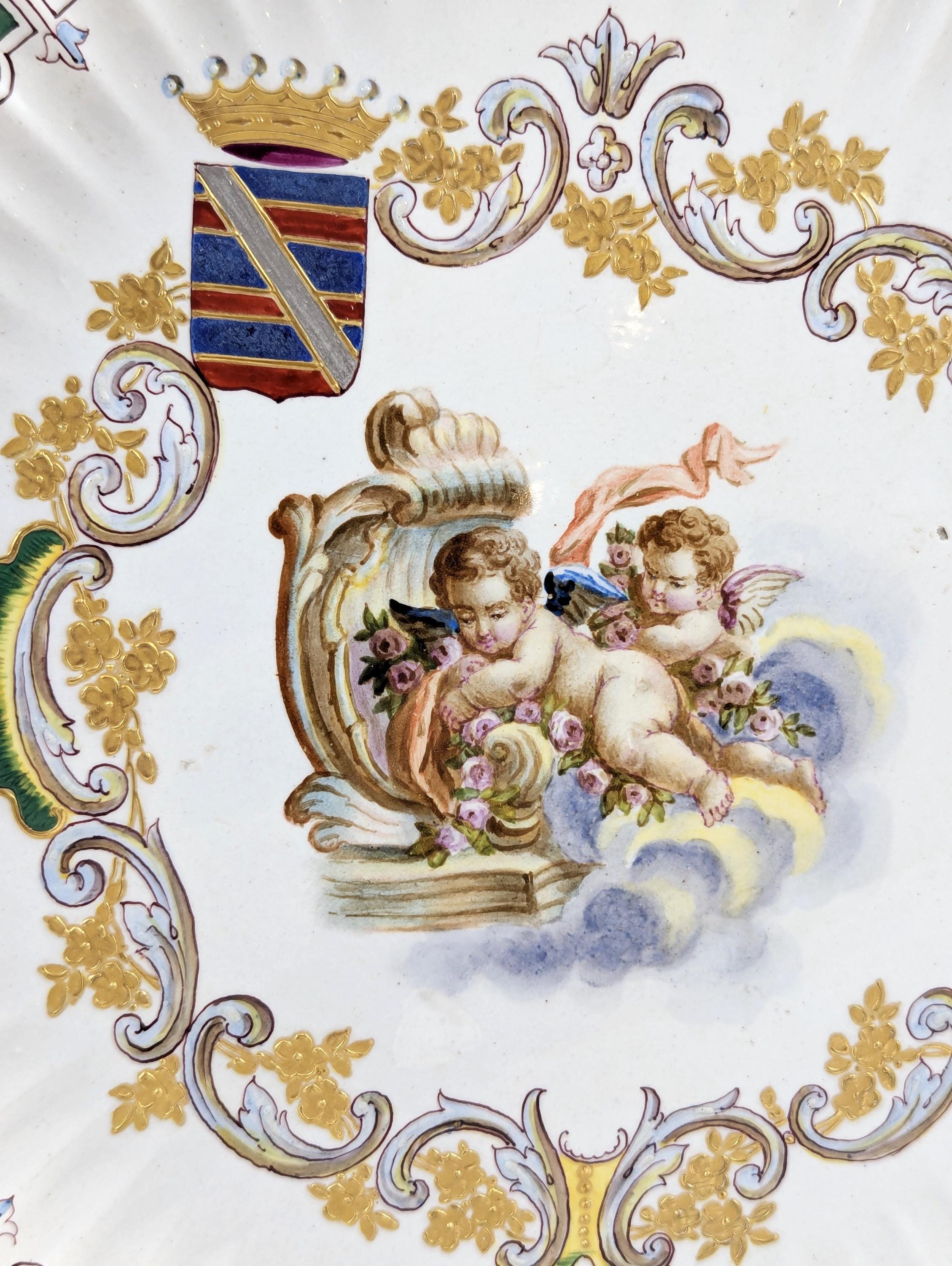Very Rare Veuve Perrin, Marseille, Faience Hand-Painted Plates, c. 1770