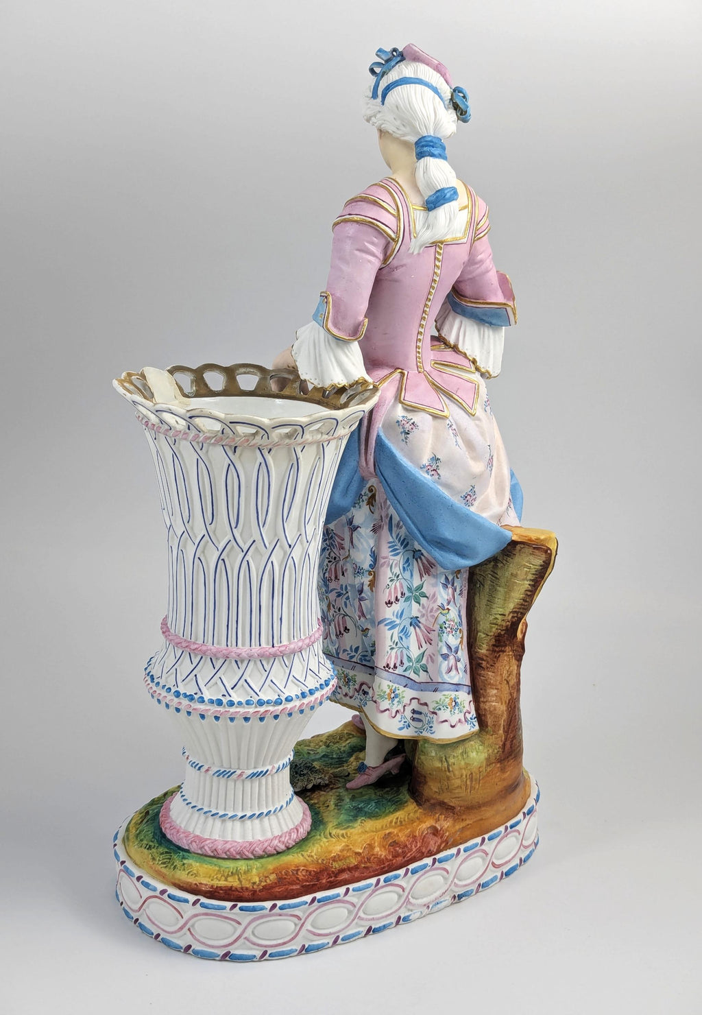 Antique Vion et Baury Style Bisque Porcelain Vase, 19th Century