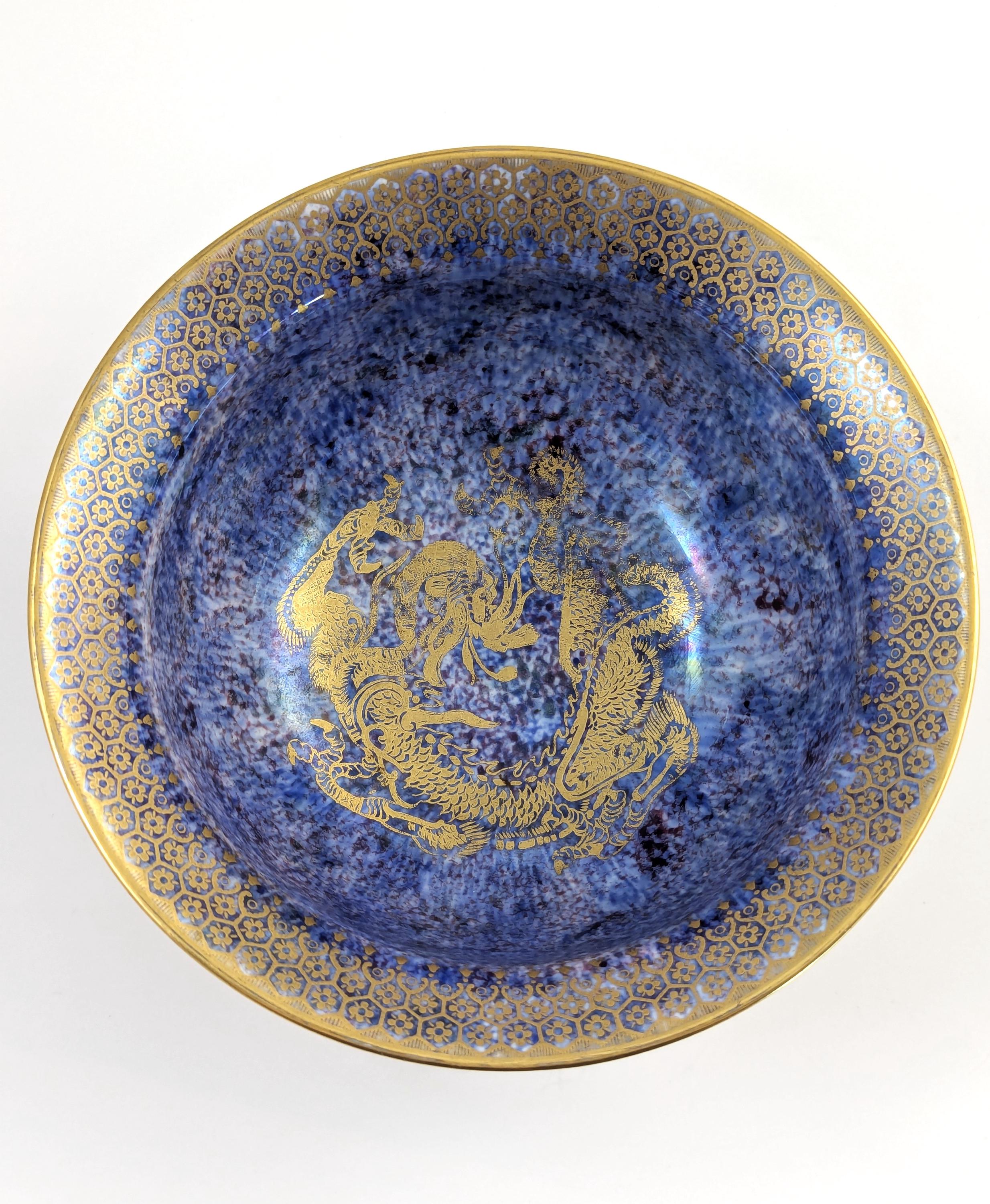 Daisy Makeig-Jones Mottled Orange Lustre bowl, Wedgwood, c. 1915-1920