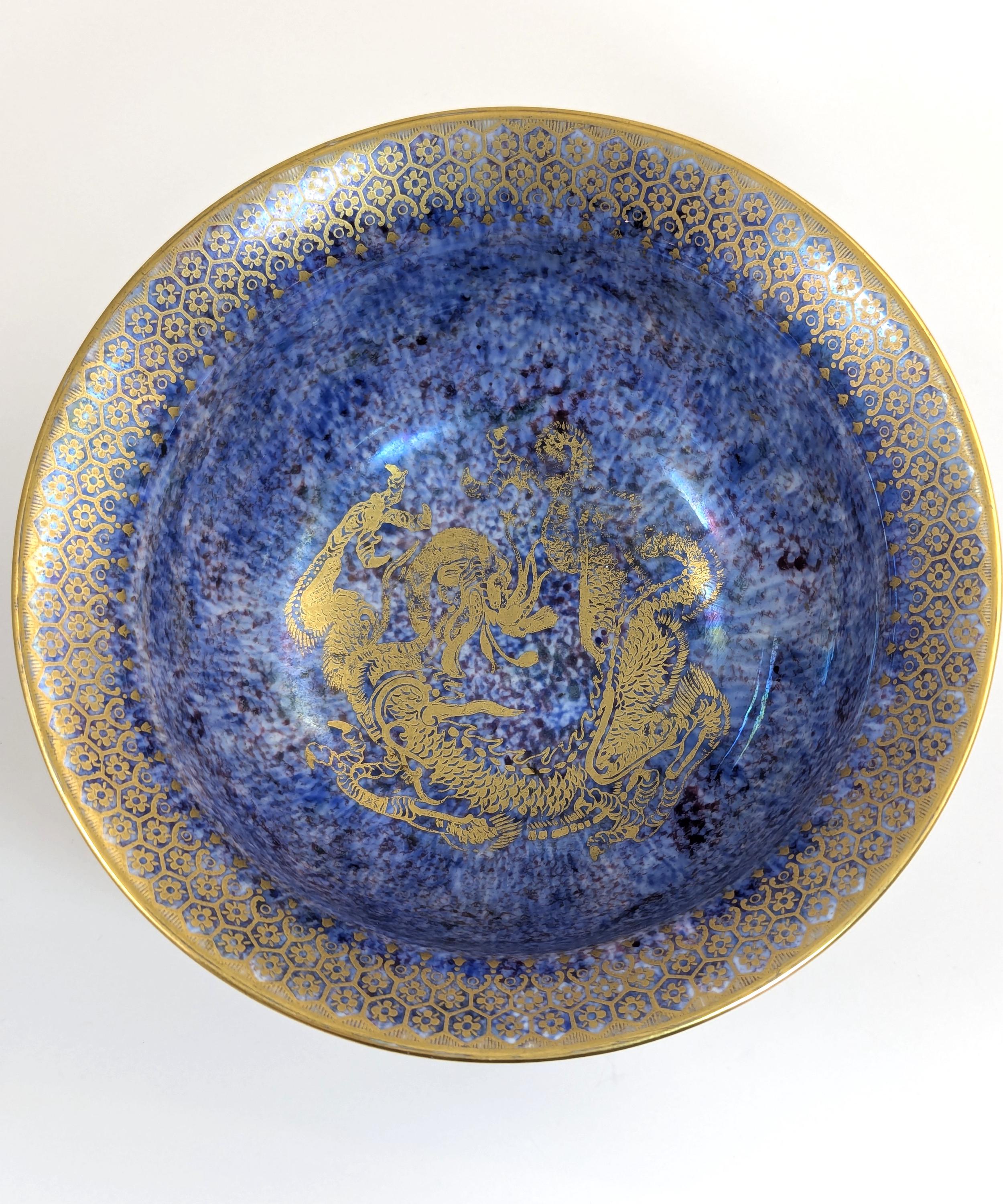 Daisy Makeig-Jones Mottled Orange Lustre bowl, Wedgwood, c. 1915-1920