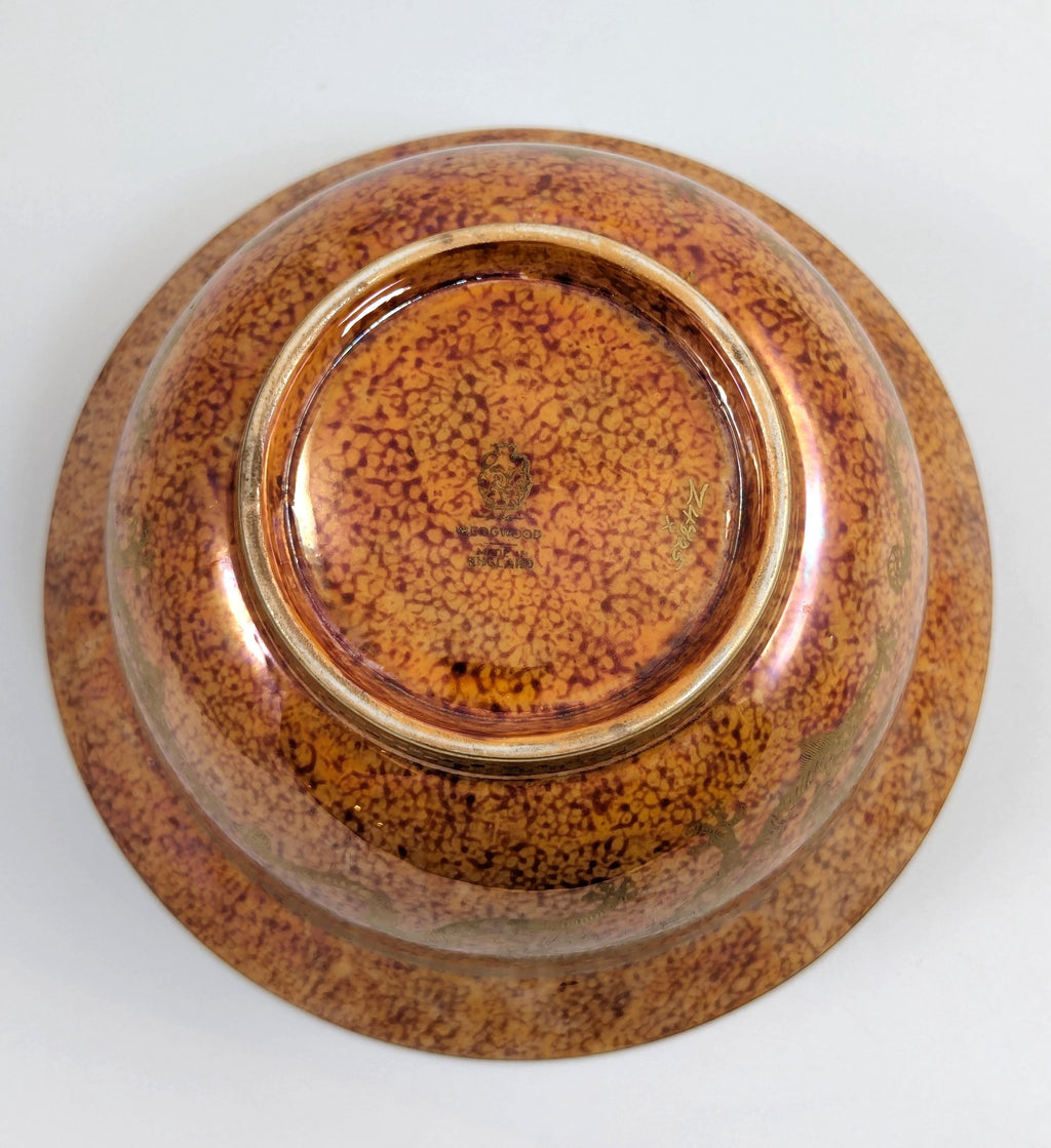 Daisy Makeig-Jones Mottled Orange Lustre bowl, Wedgwood, c. 1915-1920