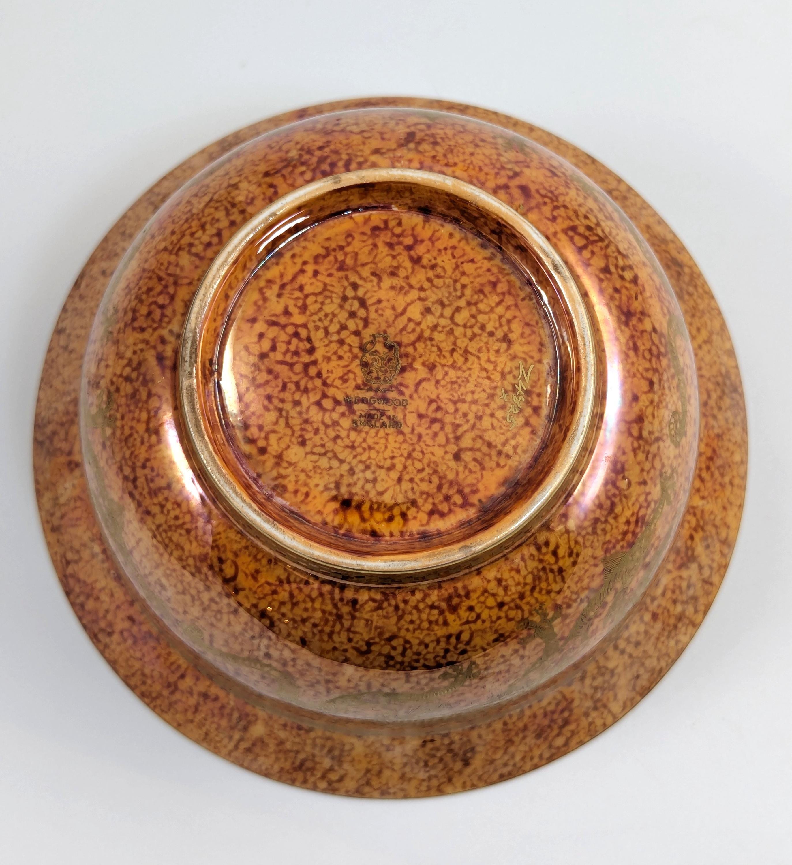 Daisy Makeig-Jones Mottled Orange Lustre bowl, Wedgwood, c. 1915-1920