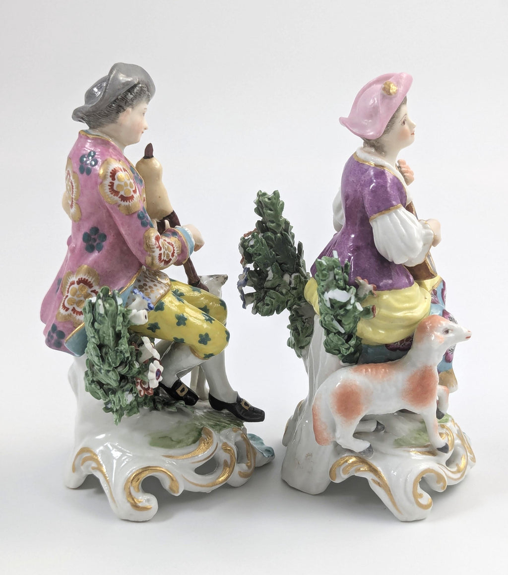 Dresden, Germany after Derby Figurines Shepherd and Shepherdess, 19th century.