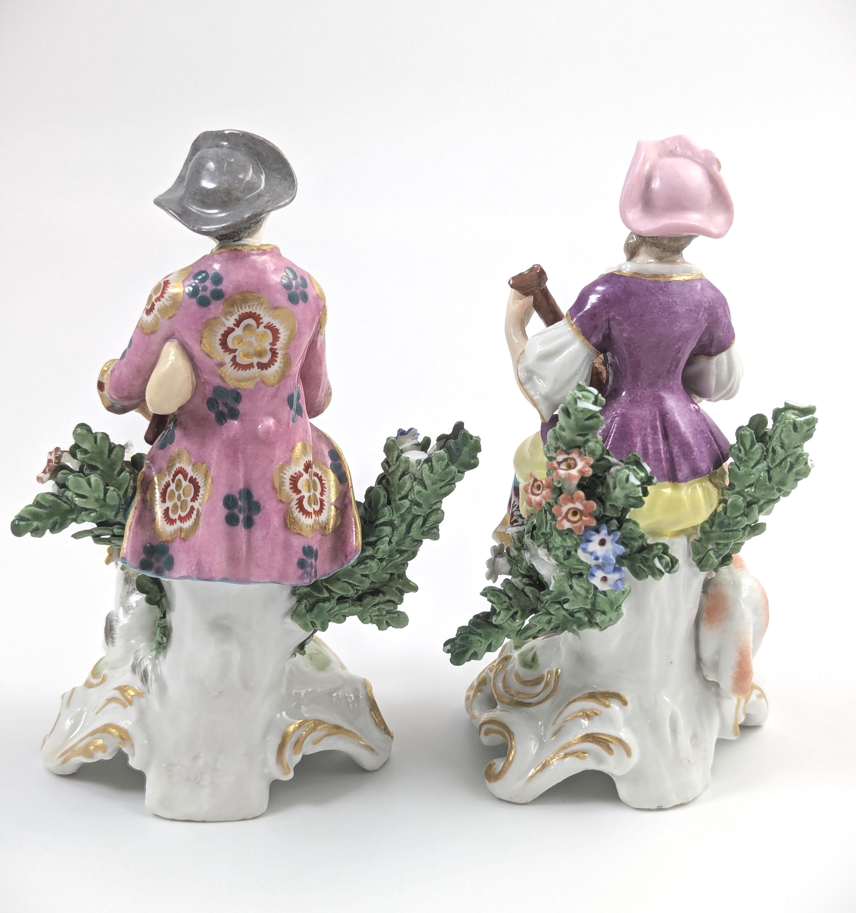 Dresden, Germany after Derby Figurines Shepherd and Shepherdess, 19th century.