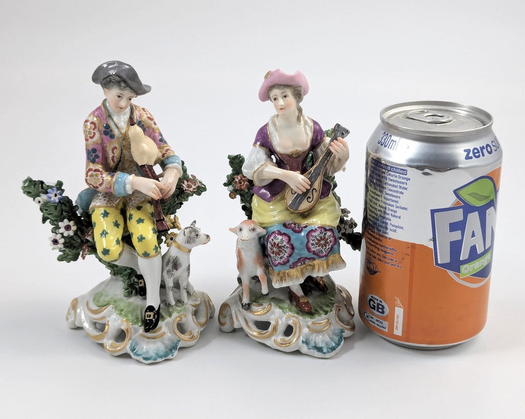 Dresden, Germany after Derby Figurines Shepherd and Shepherdess, 19th century.