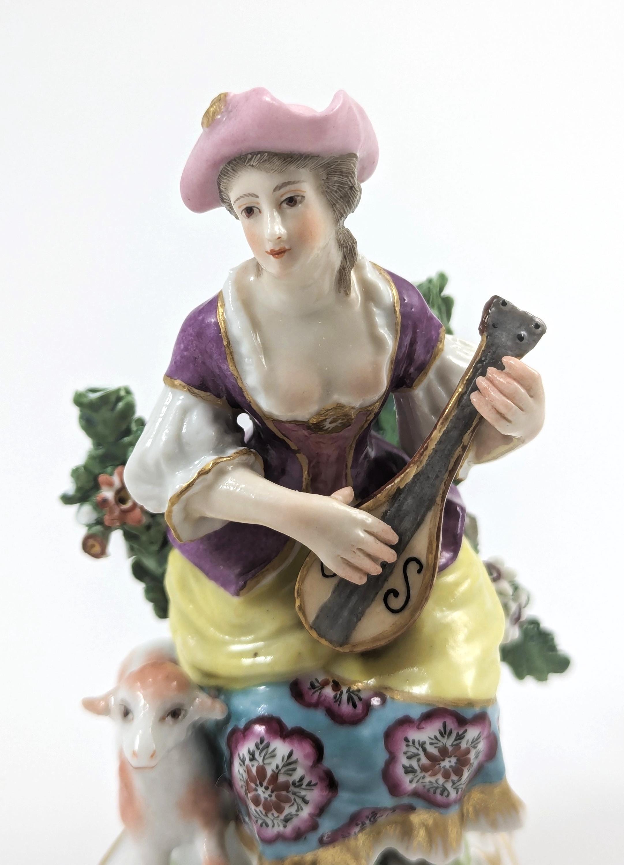 Dresden, Germany after Derby Figurines Shepherd and Shepherdess, 19th century.