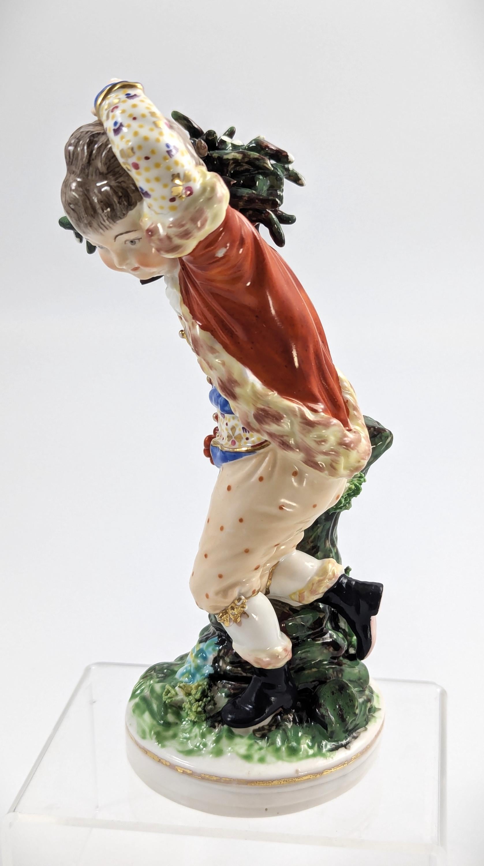 Antique Derby Porcelain Figurine, "Winter" ,c. 1760s