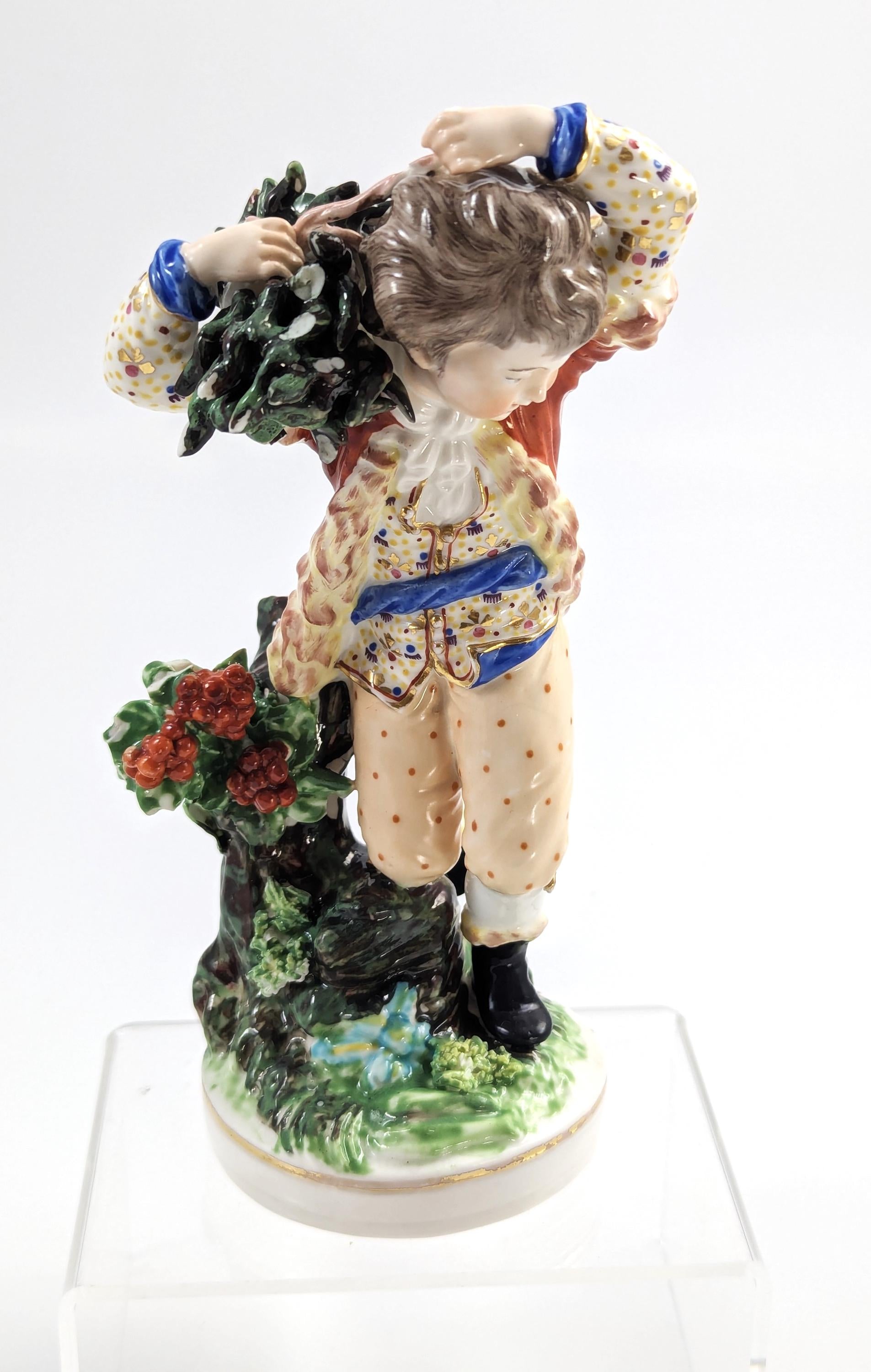 Antique Derby Porcelain Figurine, "Winter" ,c. 1760s
