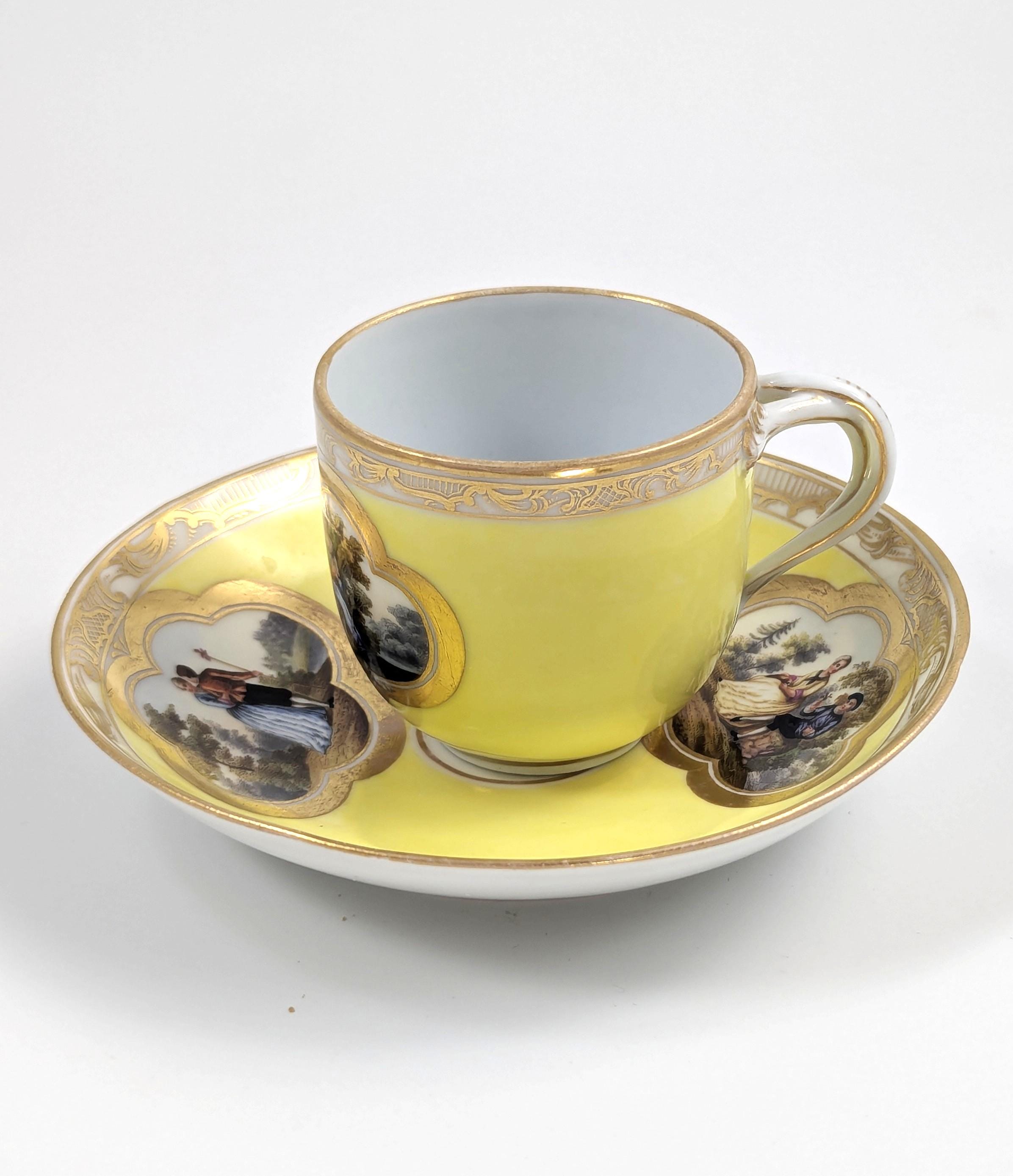 Rare Meissen Demitasse Cup and Saucer, c.1815