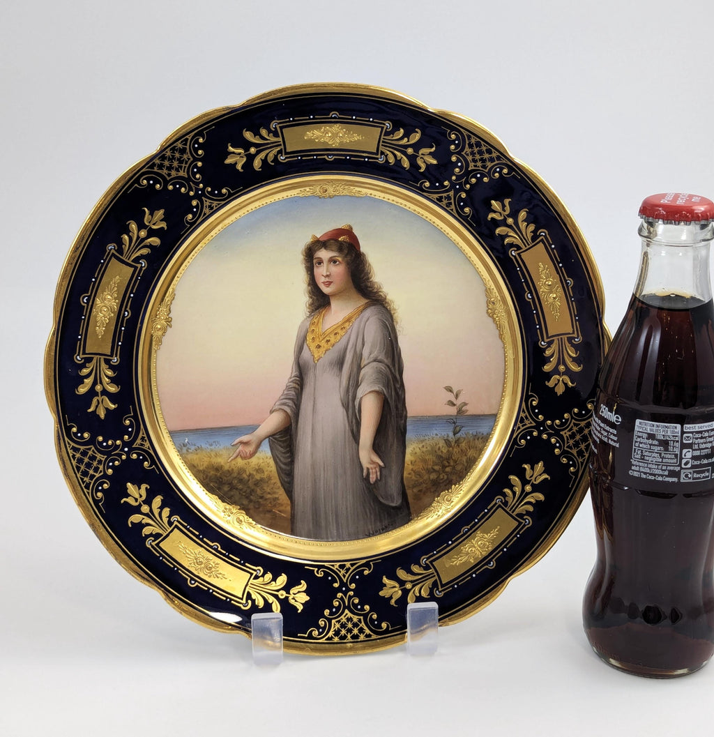 Royal Vienna Porcelain Cabinet Plate: Hand-Painted "Esther", c. 1850