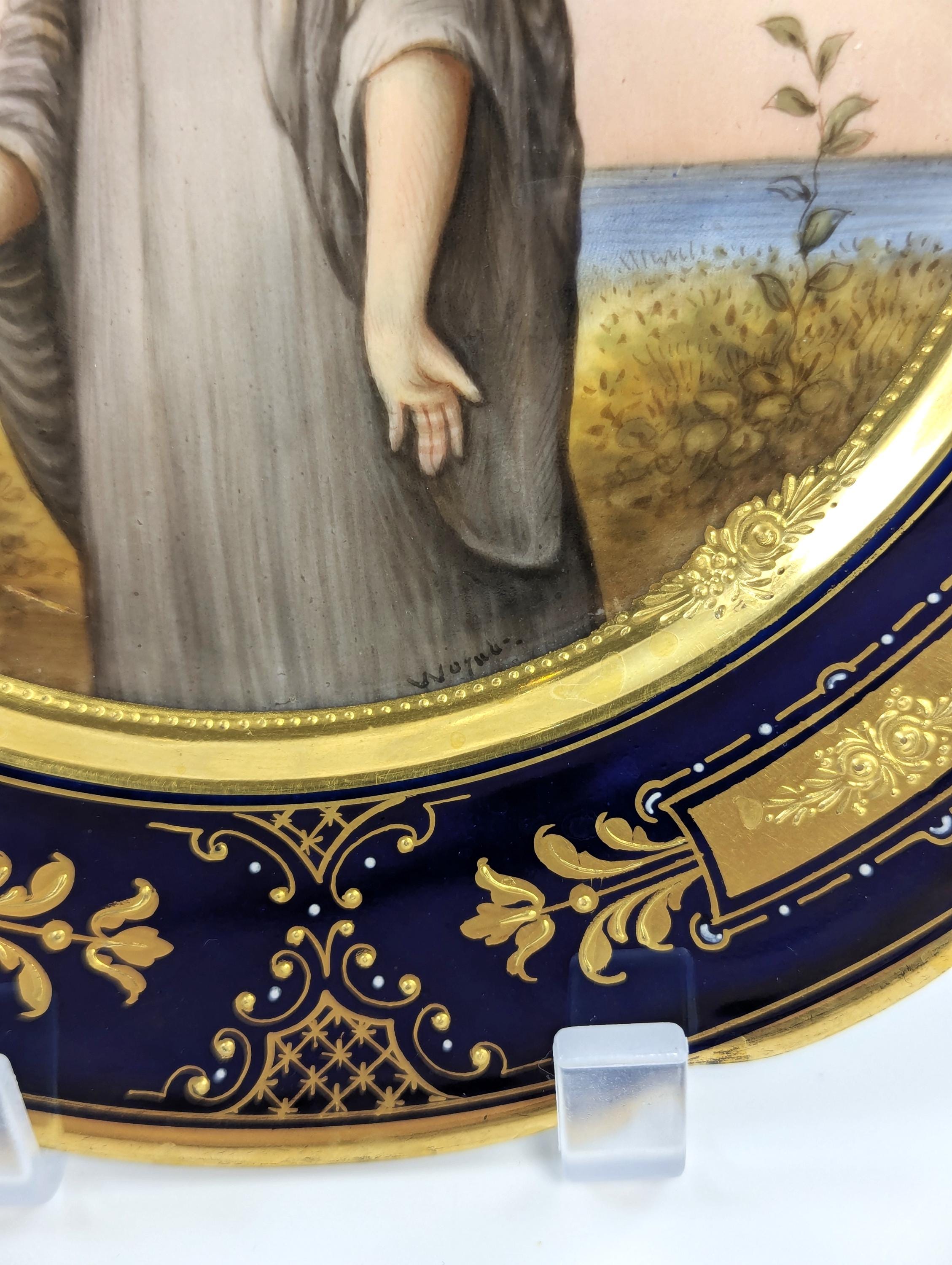 Royal Vienna Porcelain Cabinet Plate: Hand-Painted "Esther", c. 1850
