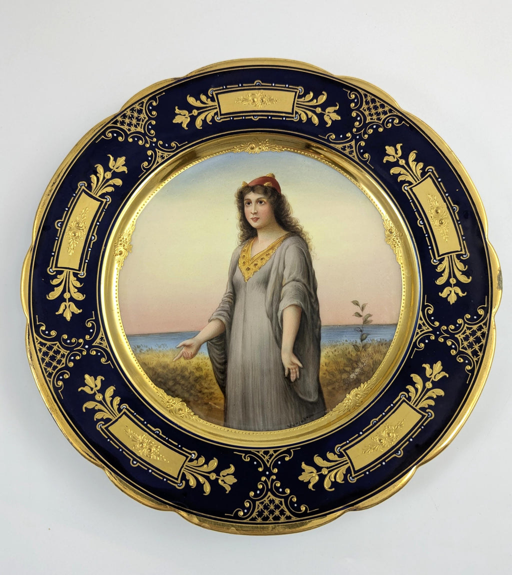 Royal Vienna Porcelain Cabinet Plate: Hand-Painted "Esther", c. 1850