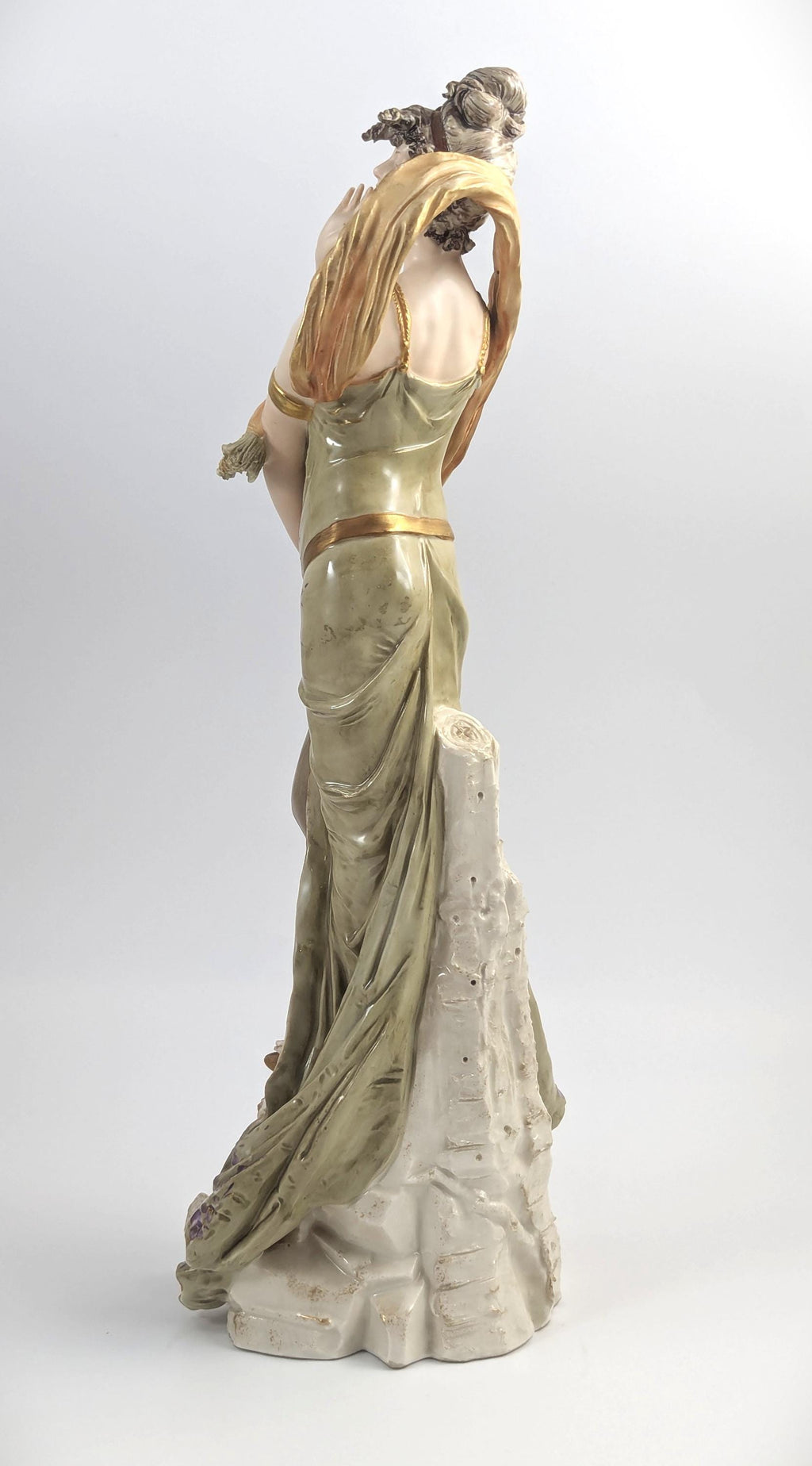 Ernst Wahliss Art Nouveau Porcelain Woman Figurine: Bohemian Sculpture