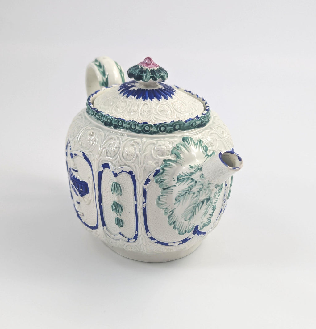 Antique Enoch Wood & Sons Teapot: 18th Century English Pottery