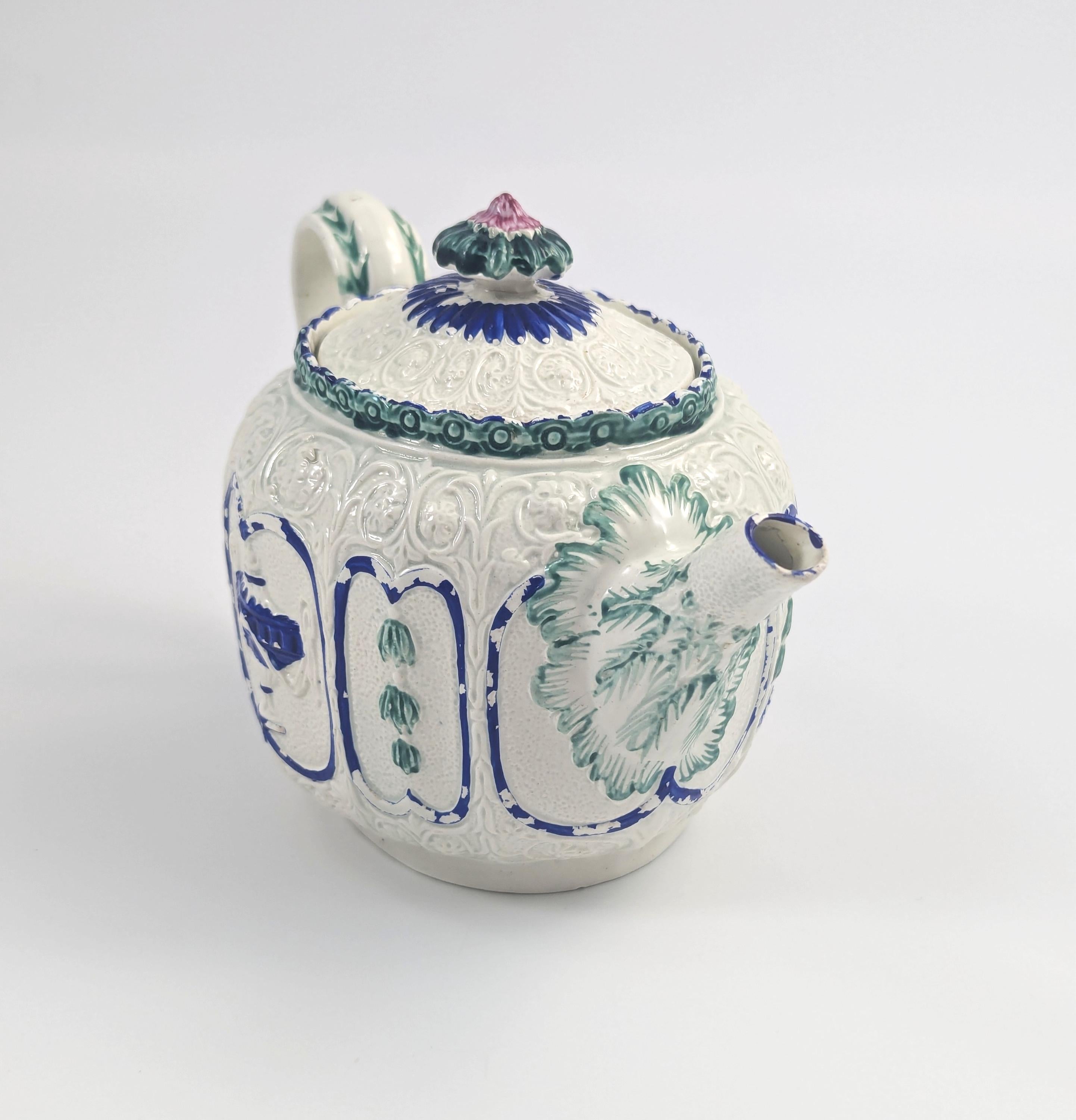 Antique Enoch Wood & Sons Teapot: 18th Century English Pottery