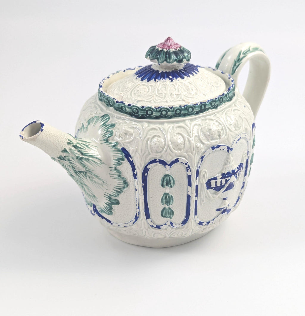 Antique Enoch Wood & Sons Teapot: 18th Century English Pottery