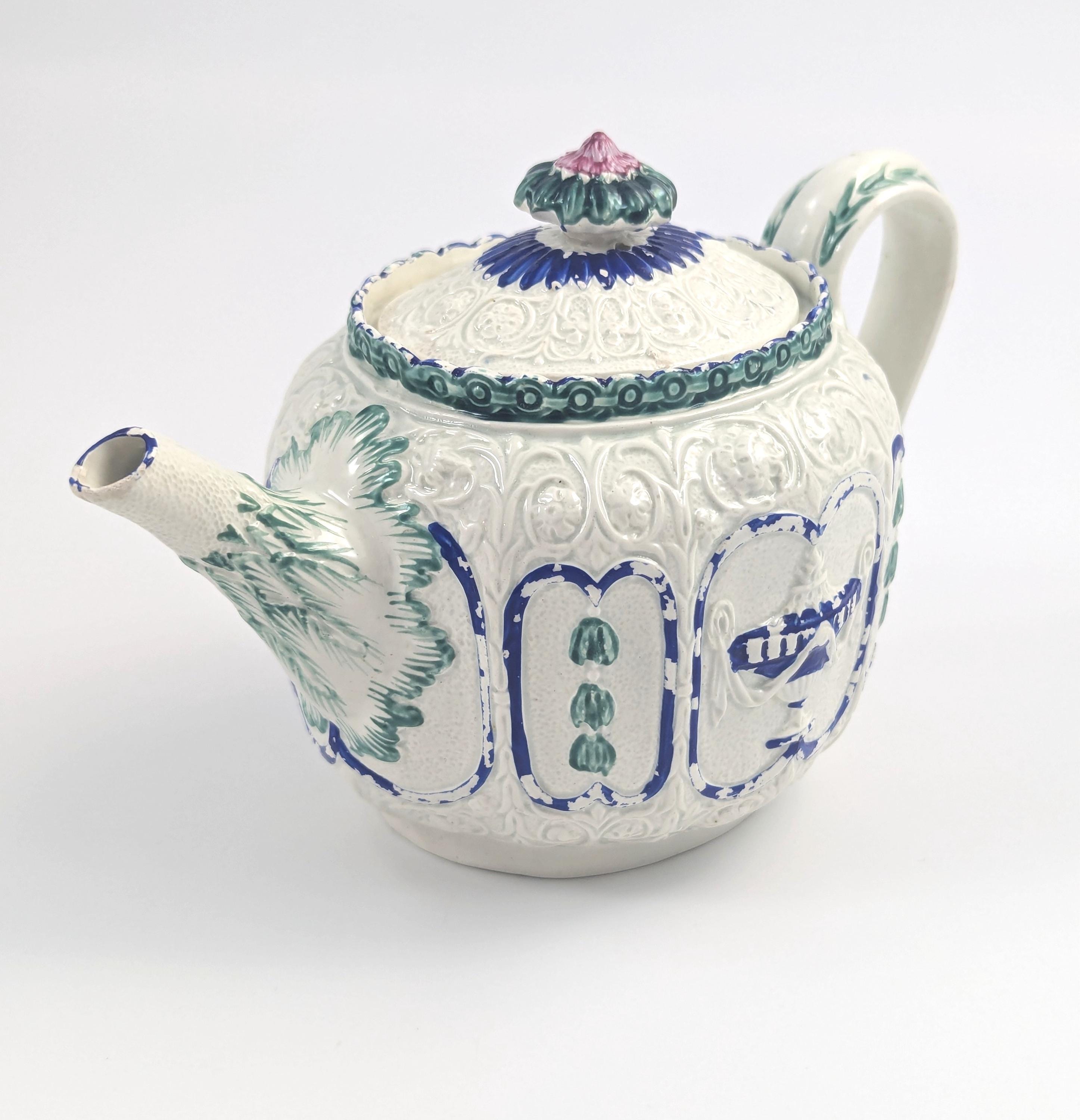 Antique Enoch Wood & Sons Teapot: 18th Century English Pottery