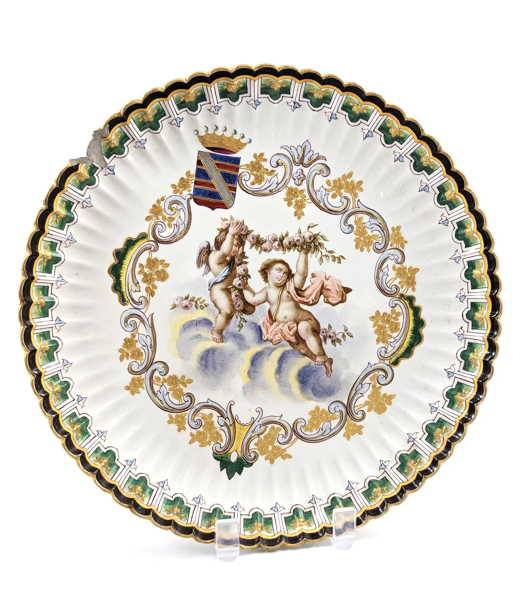 Very Rare Veuve Perrin, Marseille, Faience Hand-Painted Plates, c. 1770