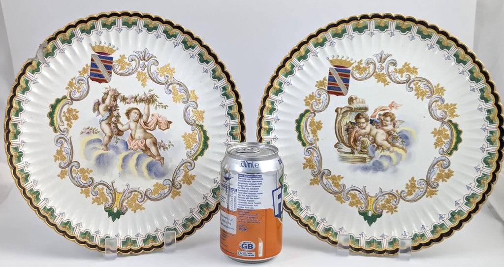 Very Rare Veuve Perrin, Marseille, Faience Hand-Painted Plates, c. 1770