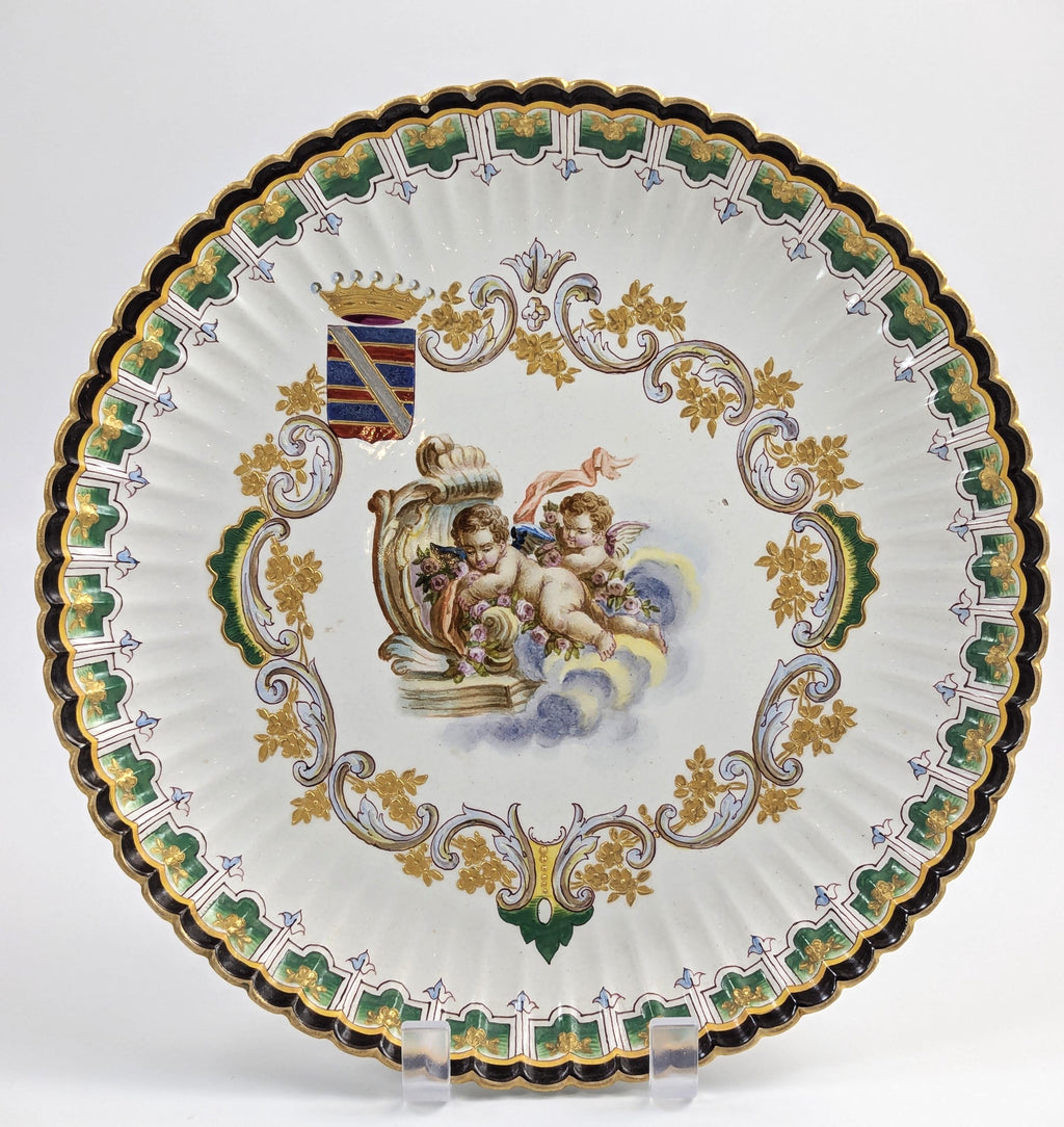 Very Rare Veuve Perrin, Marseille, Faience Hand-Painted Plates, c. 1770