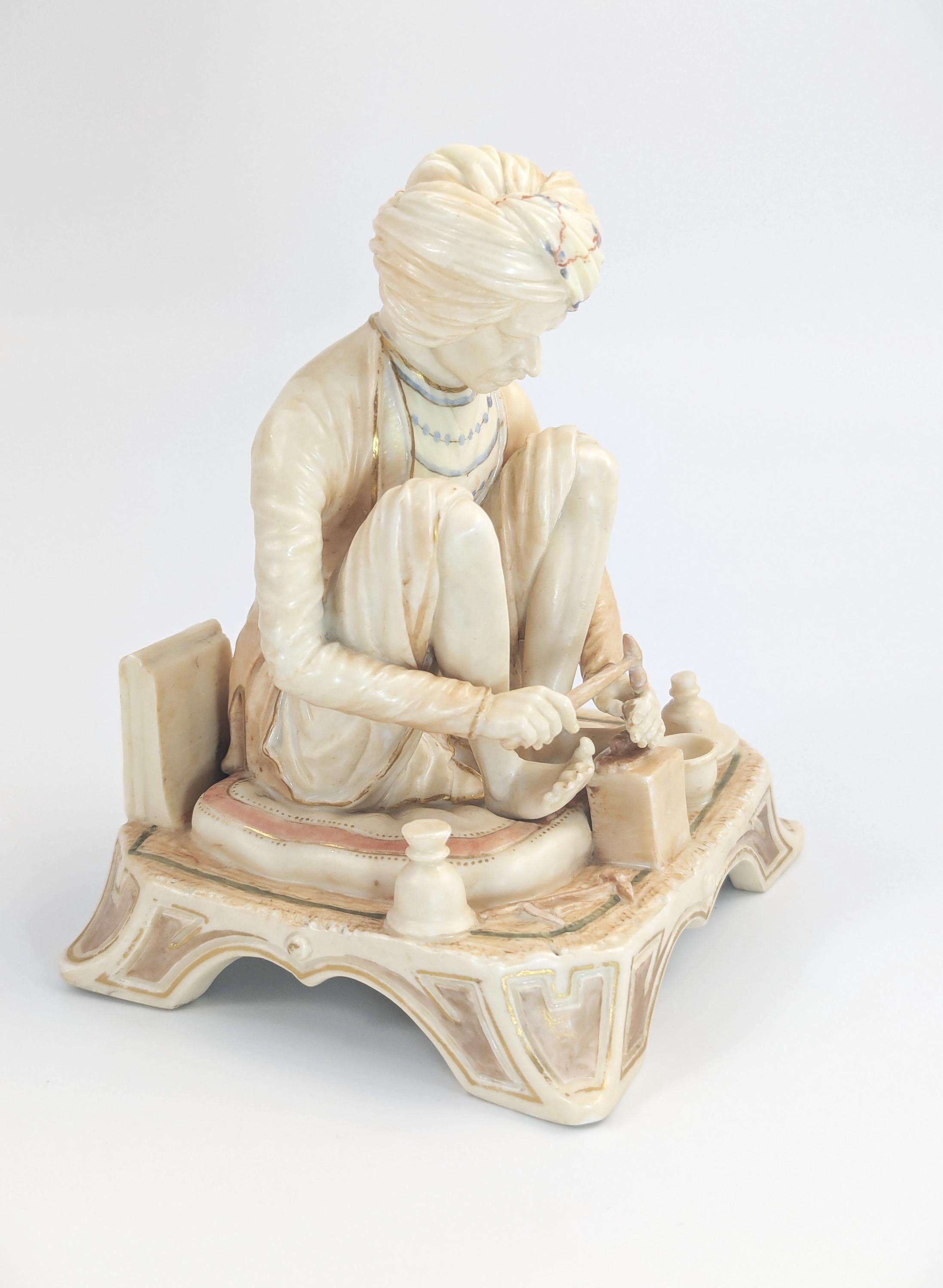 Royal Worcester Porcelain Figure: Karan Singh, The Trinket Maker (1888)